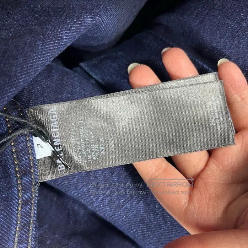 Balenciaga Balenciaga Blue Logo Denim Jacket. Size US XS / EU 42 / 0 - 4 Thumbnail