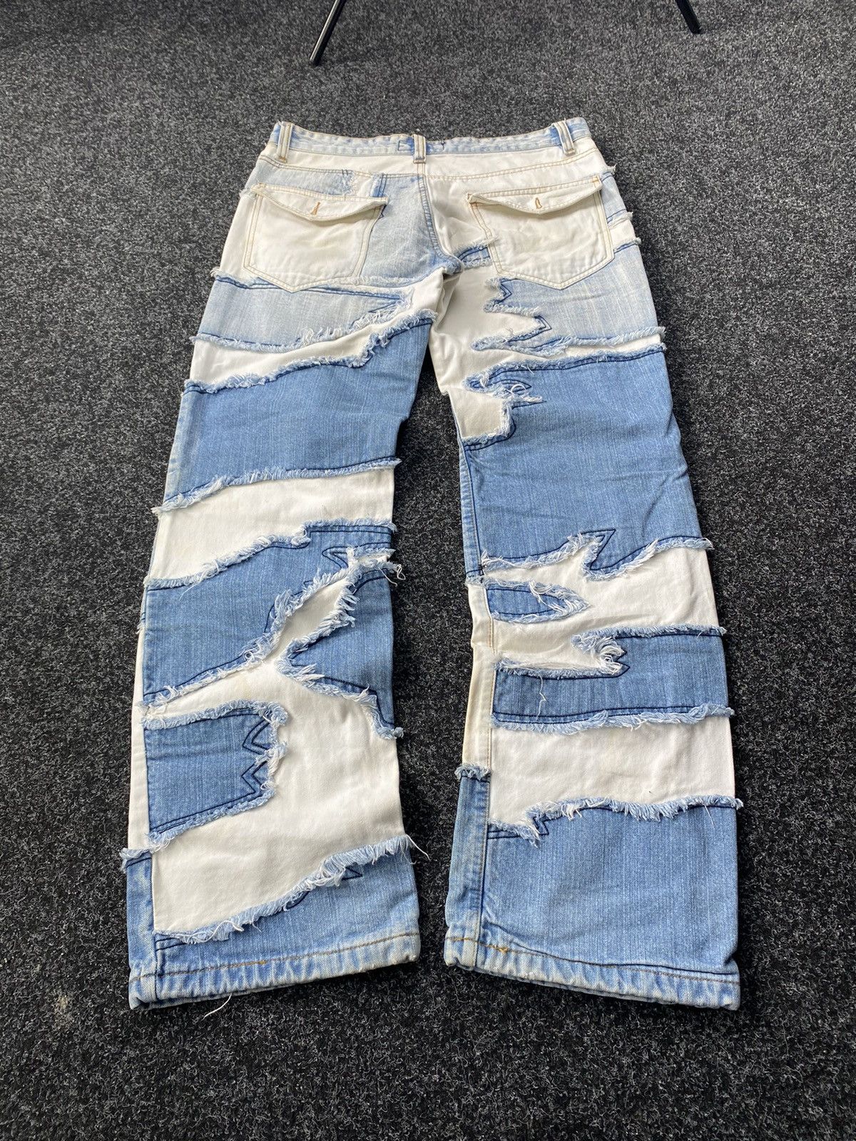 Japanese Brand 🔥OPIUM PUNK GOTHIC DISTRESSED ASYMMETRICAL JEANS CUSTOM 32 Size US 32 / EU 48 - 2 Thumbnail