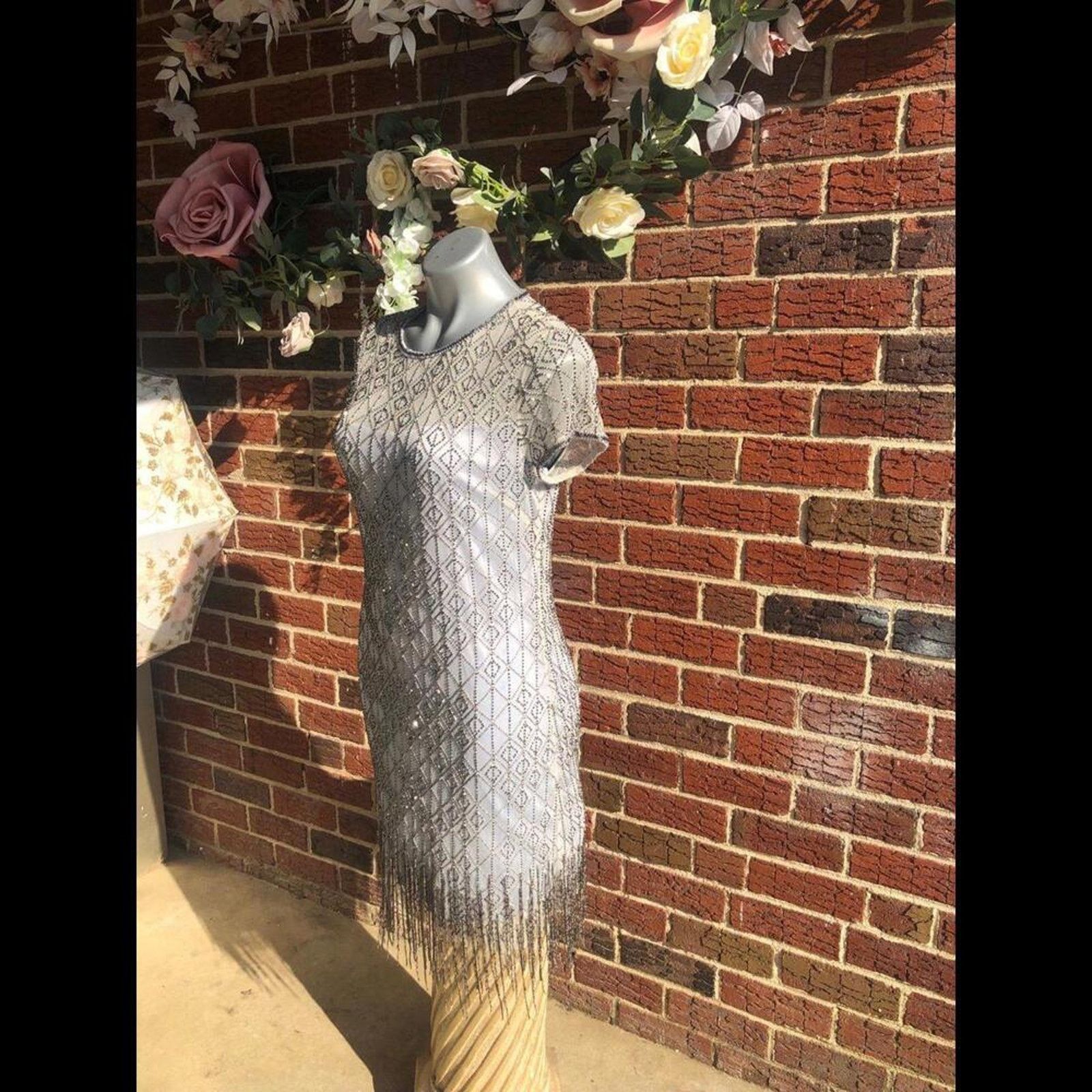 Other Flapper great gatsby French 1920 style beaded mid Dress gown Size S / US 4 / IT 40 - 4 Thumbnail