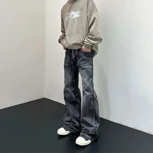 Japanese Brand Honeycomb Loose Flare Leg Vintage Design Jeans Size US 34 / EU 50 - 3 Thumbnail