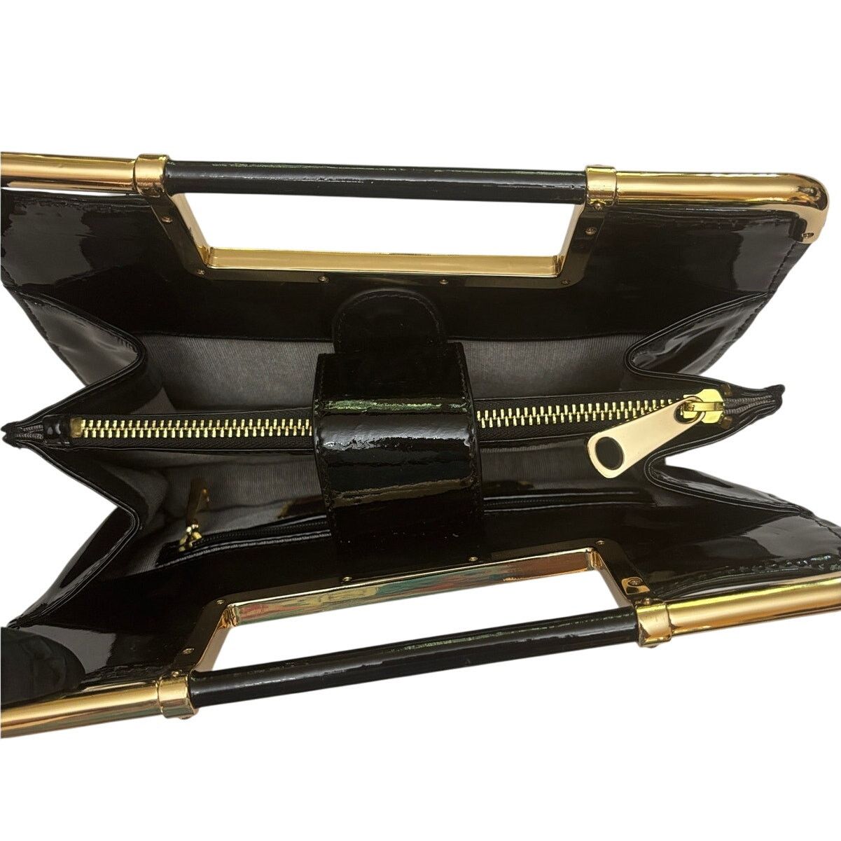 Zac Posen Vintage Z SPOKE by Zac Posen Black Patent Clutch Purse Bag Size ONE SIZE - 2 Thumbnail