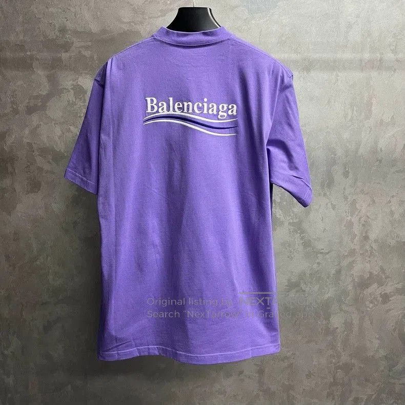 Balenciaga Balenciaga Purple Logo Print Short Sleeve T-shirt. Size US XXS / EU 40 - 2 Thumbnail