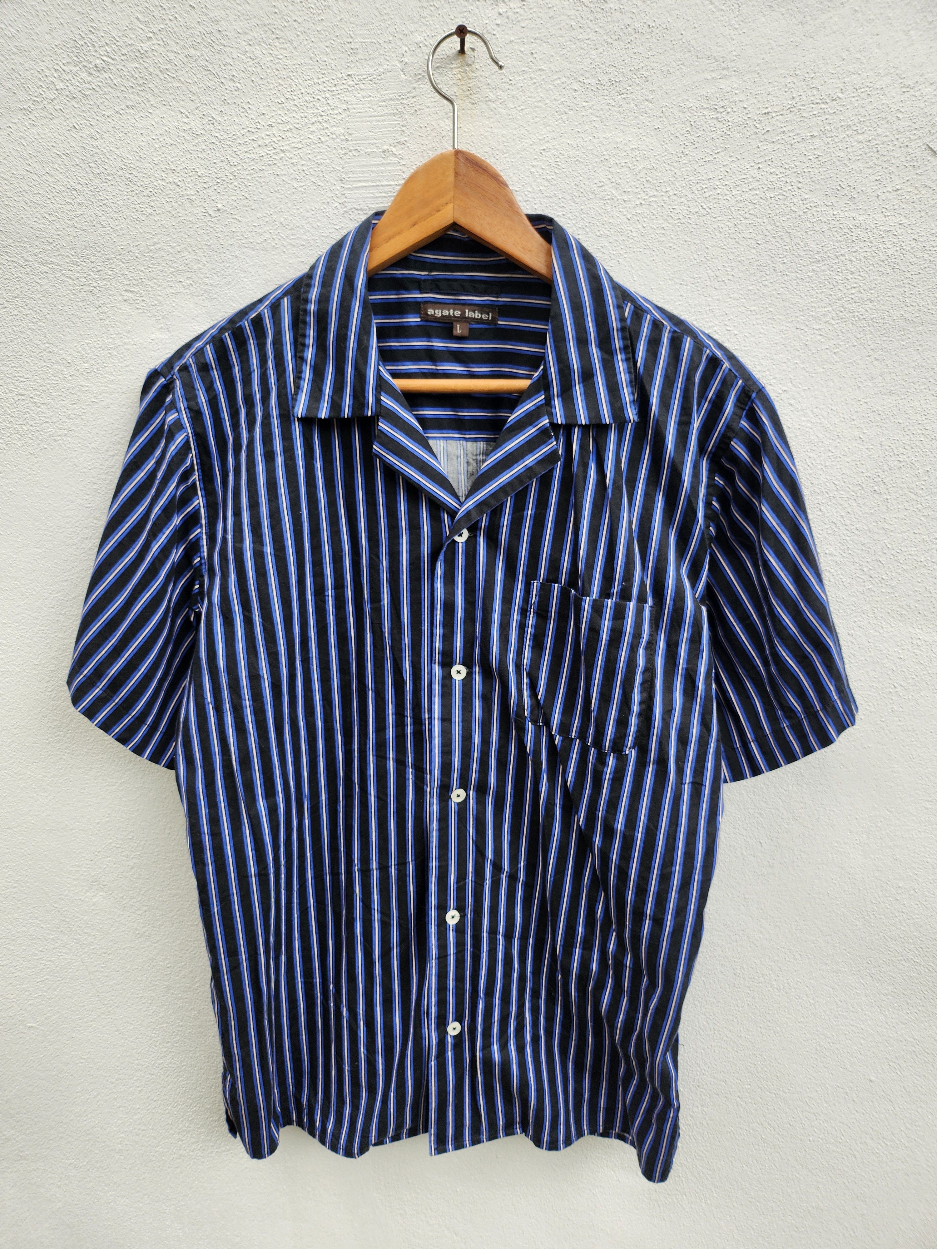 Japanese Brand 💥 Agate Label Stripes Casual Shirt Size US L / EU 52-54 / 3 - 2 Thumbnail