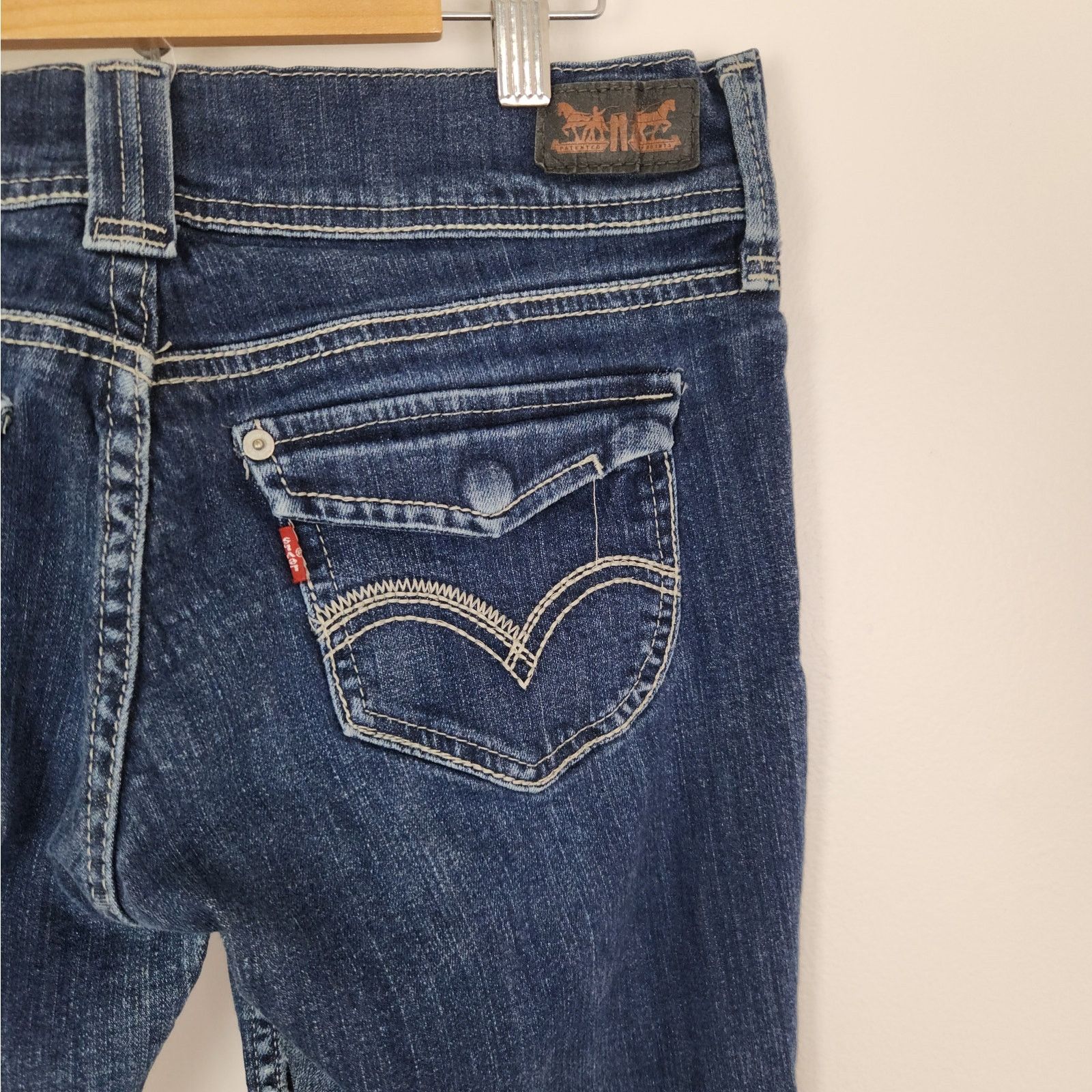 Levi's 2000s 524 Super Low Levi's Jeans Straight Dark Wash 9 Size 32" / US 10 / IT 46 - 4 Thumbnail