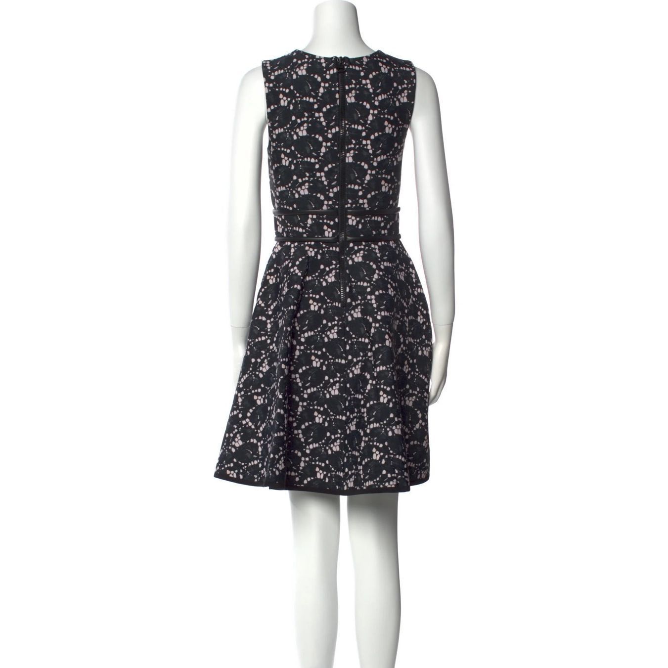 Cynthia Rowley Black Floral A-Line Knee-Length Dress Women's S