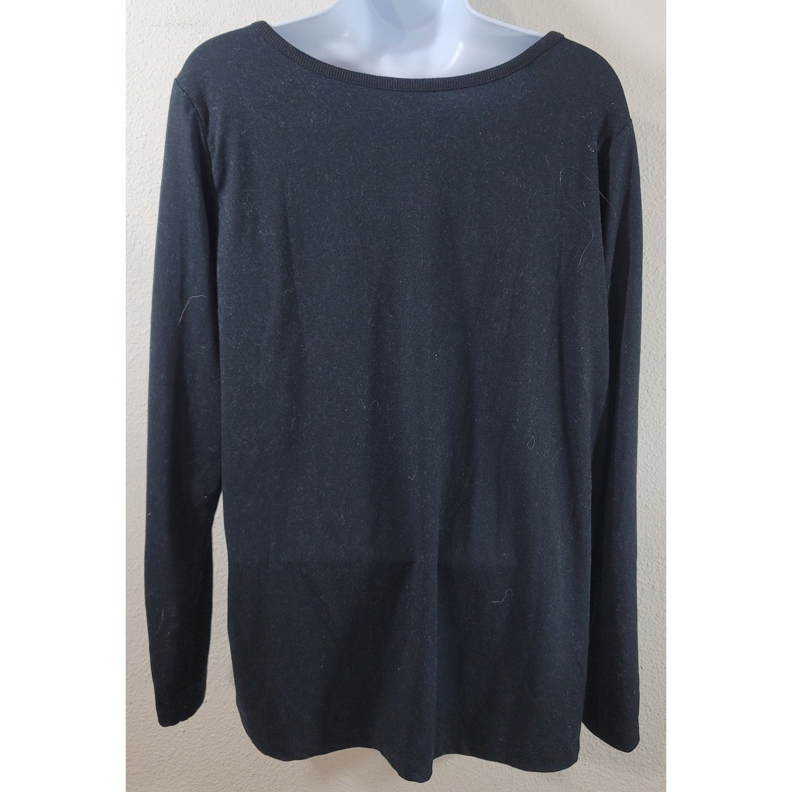 Other FullBeauty Black Round Neck Long Sleeves Top 14 16 Size XL / US 12-14 / IT 48-50 - 3 Thumbnail