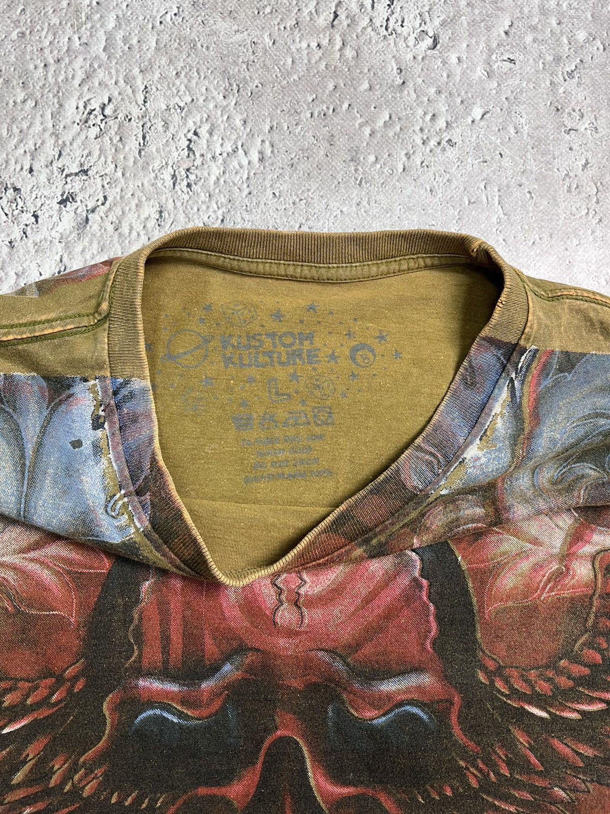 Affliction × Vintage Crazy Vintage Y2K Affliction T Shirt Skull Opium Cyber Goth Size US L / EU 52-54 / 3 - 12 Thumbnail