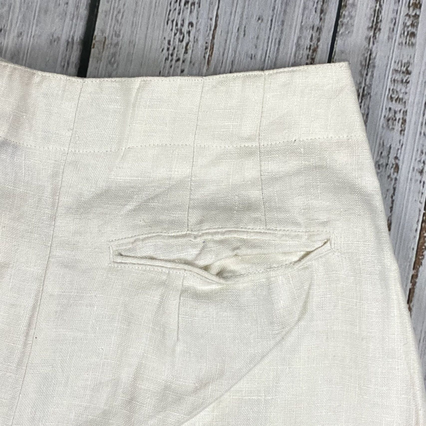 Gap VINTAGE Gap 80s 90s High Rise Pleated Linen Pants 7/8 Ivory Women's Rare Size 28" / US 6 / IT 42 - 8 Thumbnail
