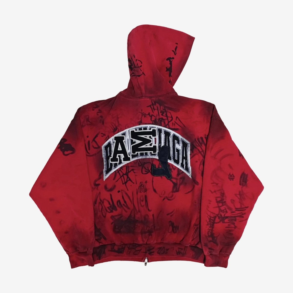 Balenciaga Balenciaga SS23 Red Skate Graffiti Zip Hoodie Size US XS / EU 42 / 0 - 4 Thumbnail