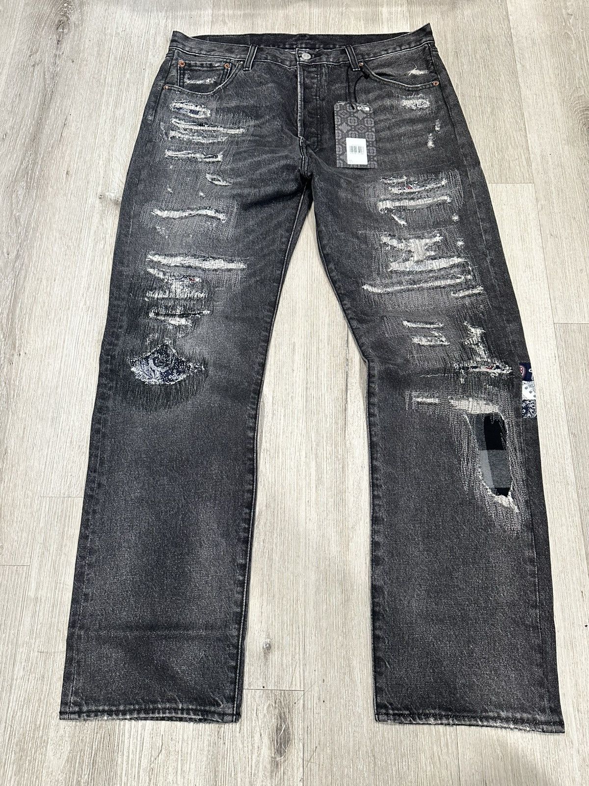 CLOT × Levi's CLOT X Levi’s 501 UNIONRAIL BLACK DENIM SIZE 36 Size US 36 / EU 52 - 3 Thumbnail