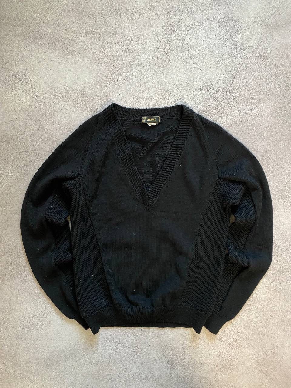 Versace × Vintage Vintage Gianni Versace distressed sweater Size US L / EU 52-54 / 3 - 1 Thumbnail