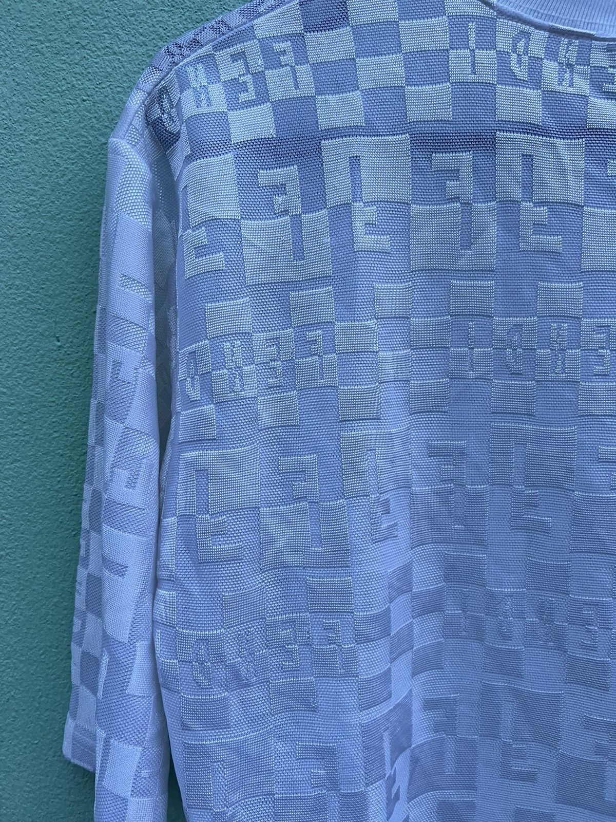 Fendi VINTAGE FENDI JEANS Monogram Checkerboard Spellout T-Shirt Size M / US 6-8 / IT 42-44 - 15 Thumbnail