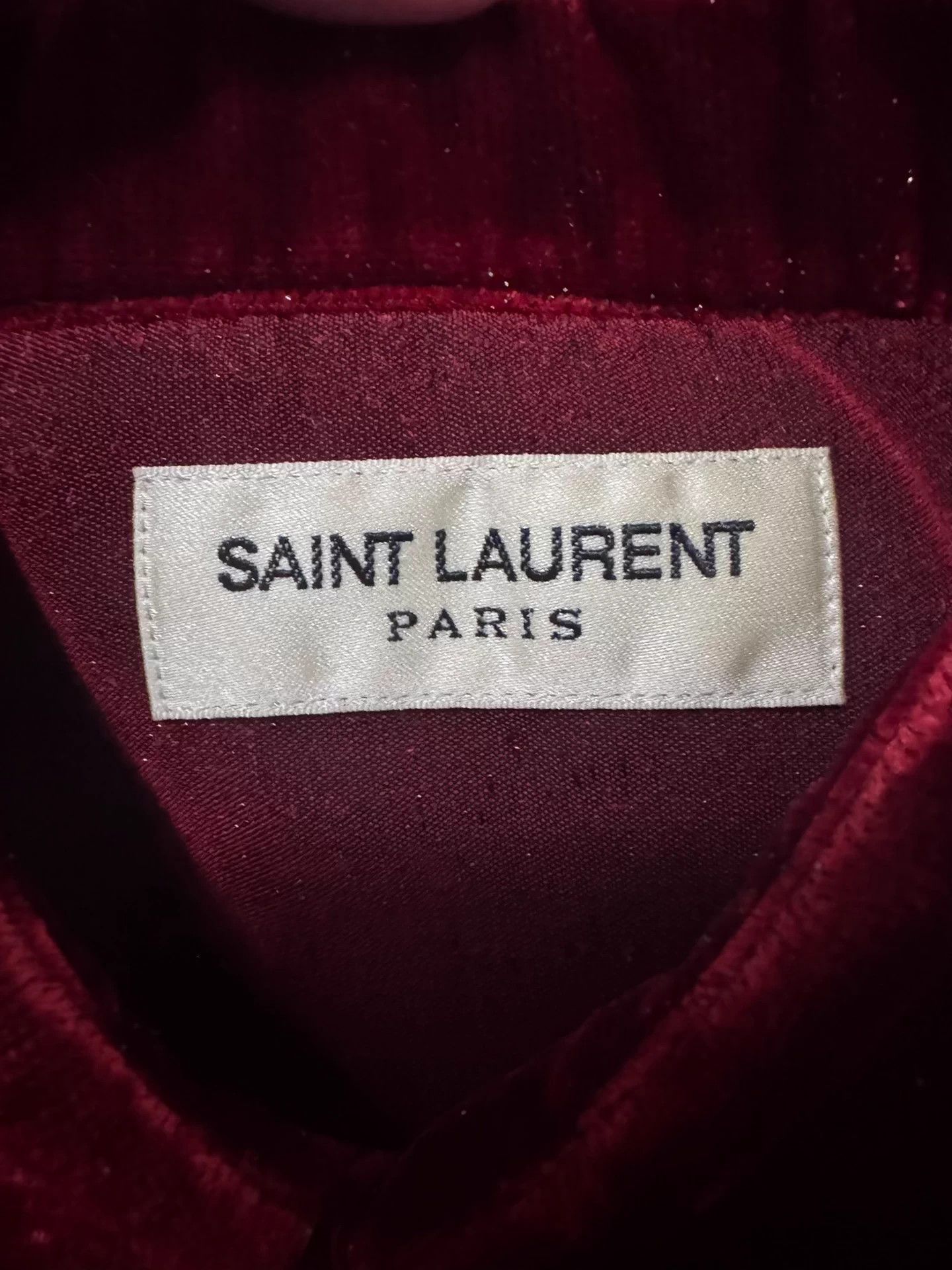 Saint Laurent Paris Authentic Saint Laurent SLP16FW Court Style Velvet Shirt Size US S / EU 44-46 / 1 - 6 Thumbnail