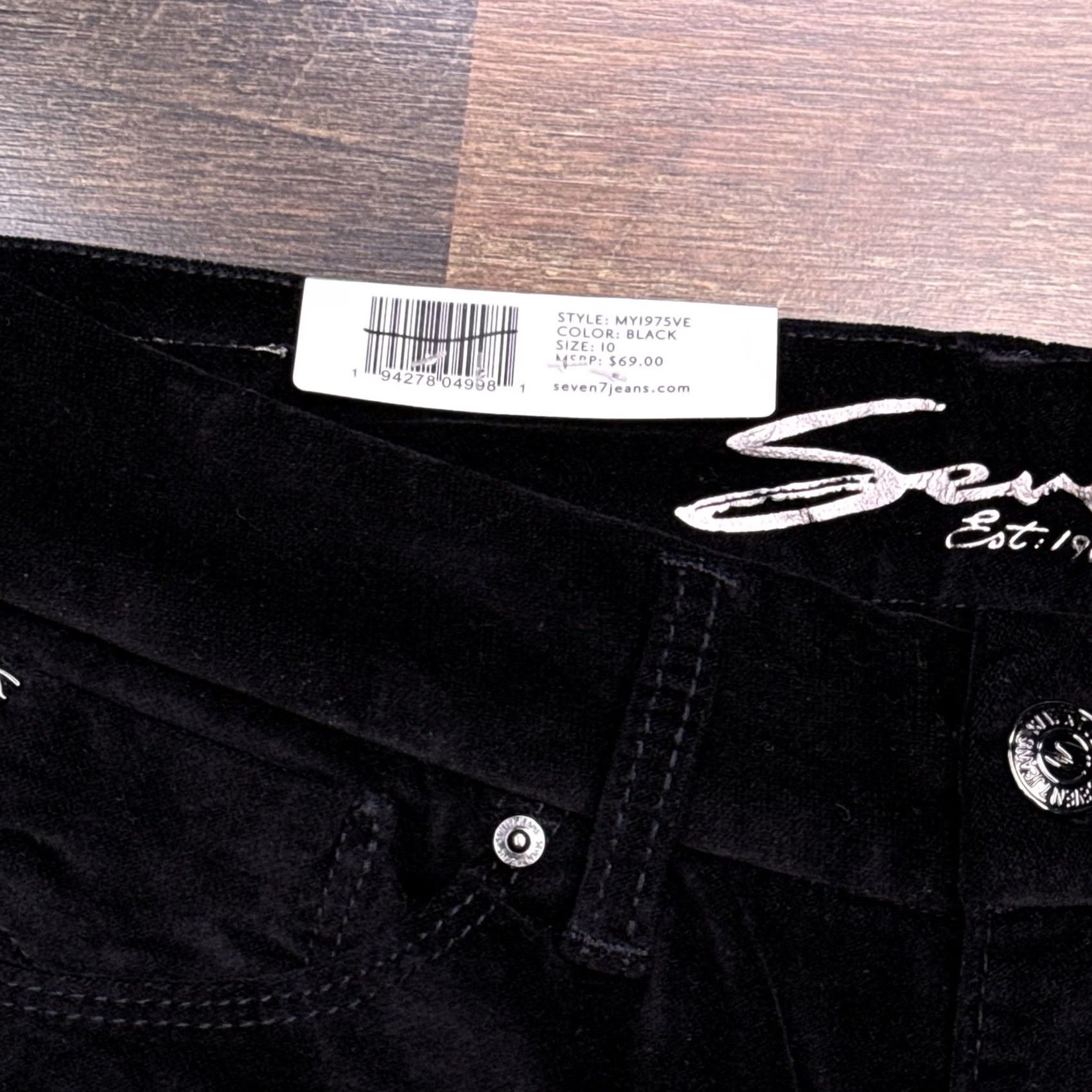 Vintage Seven7 Tumyless High Rise Skinny Velvet Jeans 10 Black Stretch New Womens Size 32" / US 10 / IT 46 - 4 Thumbnail