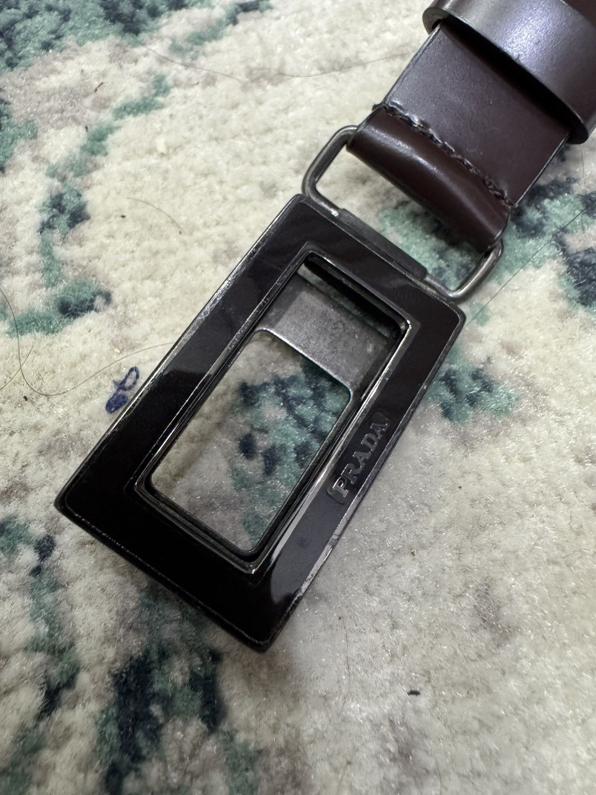Prada PRADA ADJUSTABLE LEATHER BELT Size 30 - 3 Thumbnail