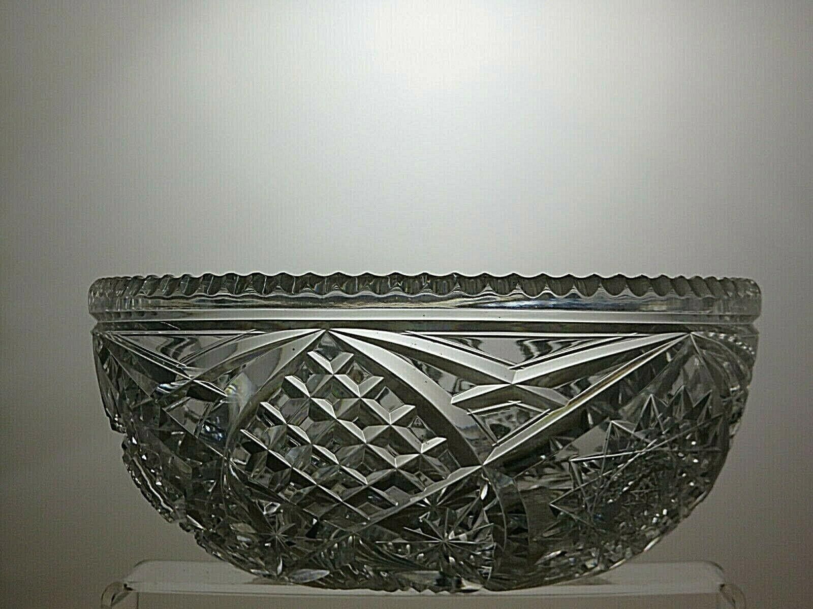 NASCAR Stuart Crystal Hobstar Cut Salad Fruit Serving Bowl 4 1/8" Size ONE SIZE - 3 Thumbnail