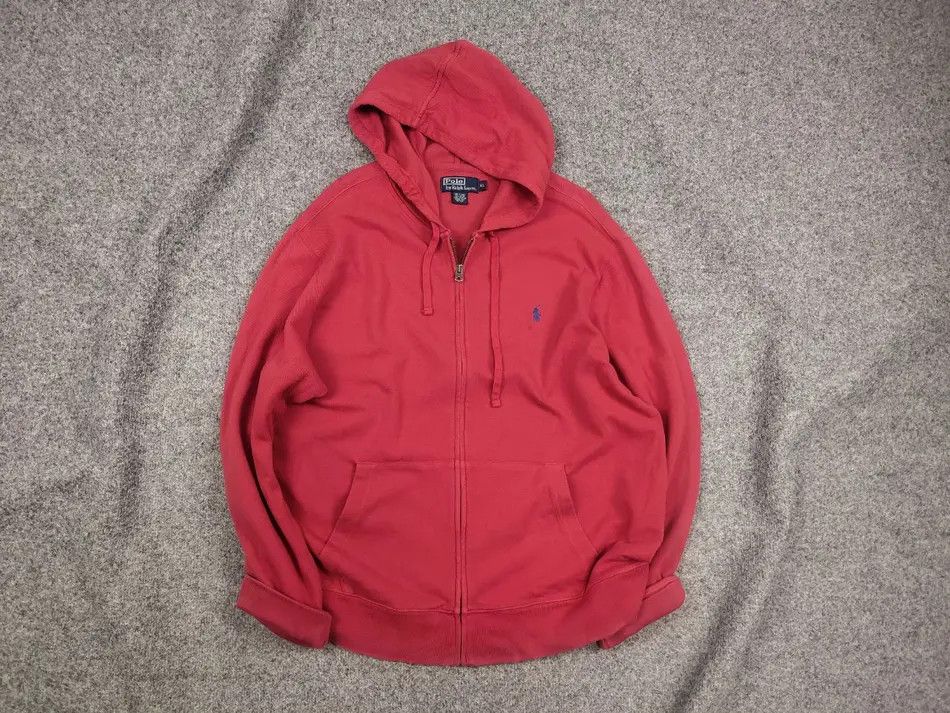 Polo Ralph Lauren Polo Ralph Lauren Vintage Light Red Zip Hoodie Y2k Style Size US XL / EU 56 / 4 - 1 Thumbnail