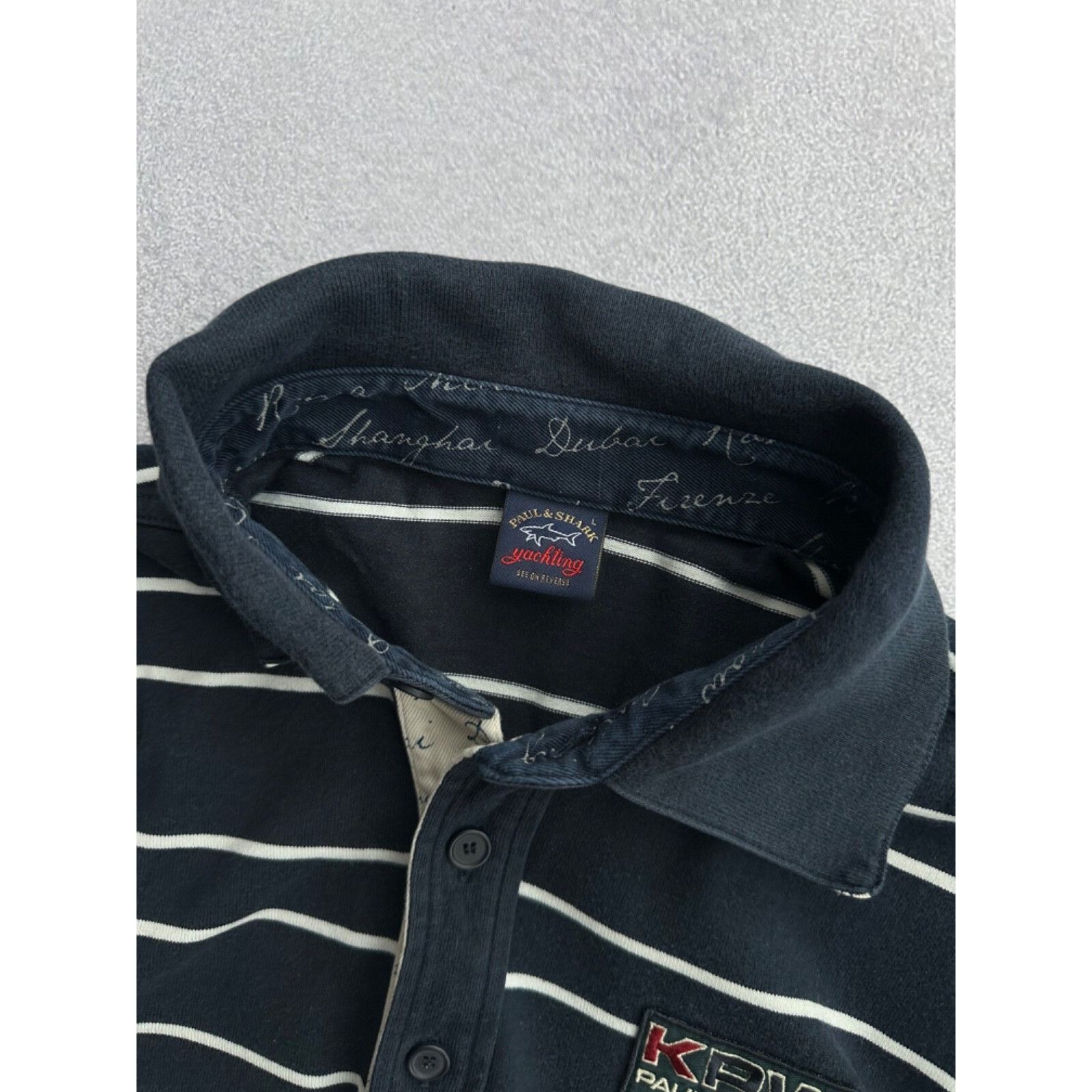 Paul & Shark VTG Paul & Shark Yachting KPW Striped Rugby Shirt Size US L / EU 52-54 / 3 - 6 Thumbnail