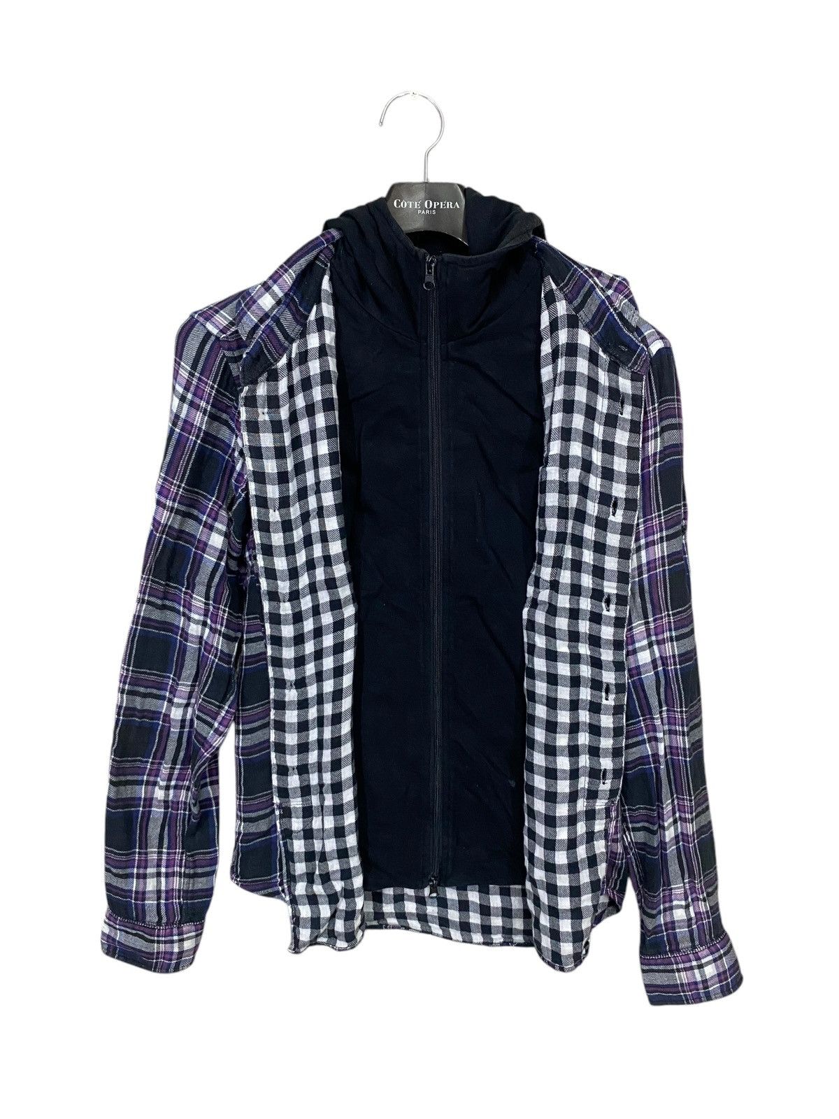 Japanese Brand × PPFM × Seditionaries Vintage ppfm button shirt tartan double layer with hood Size US L / EU 52-54 / 3 - 3 Thumbnail