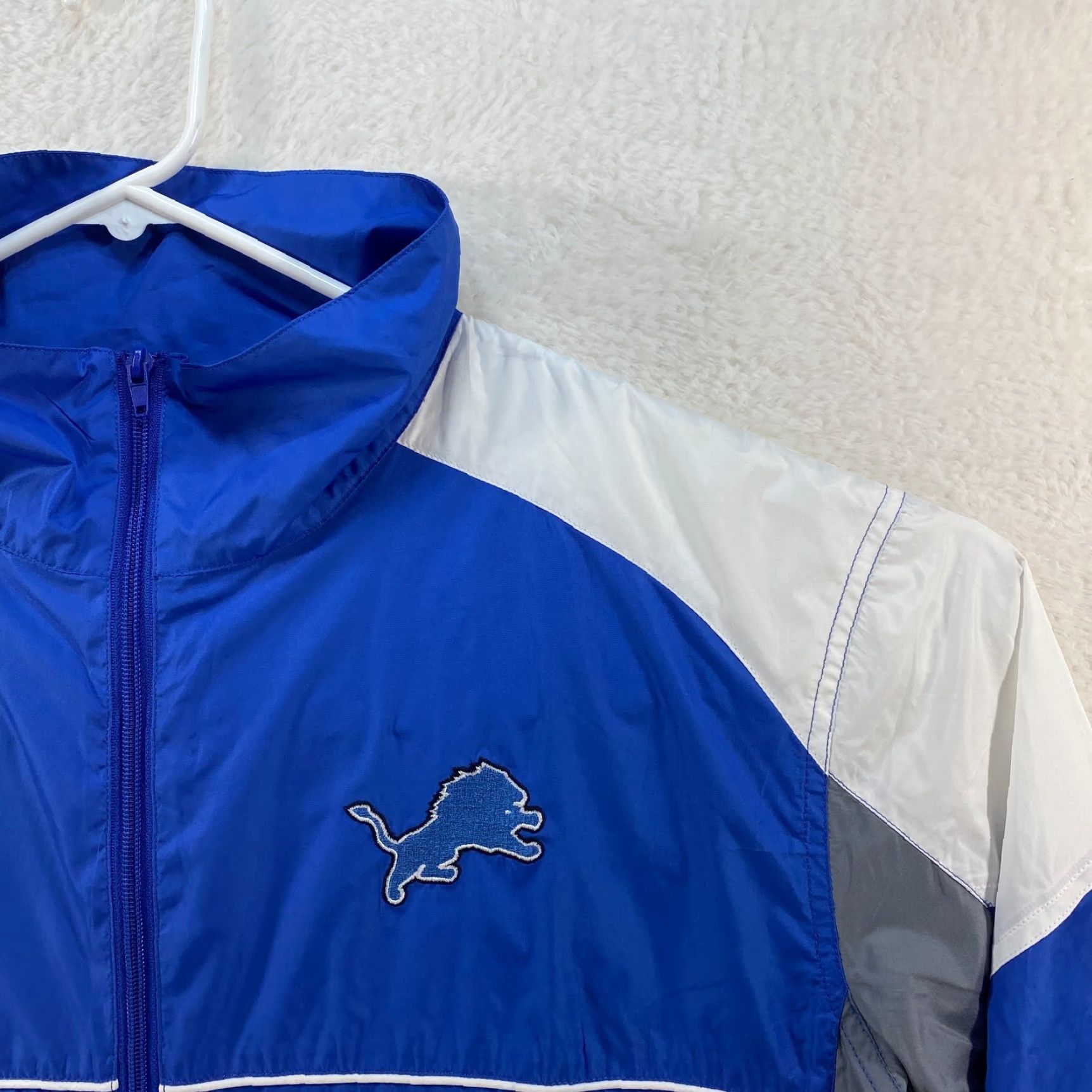NFL VINTAGE Detroit Lions Mens XXL NFL Full Zip Windbreaker Track Jacket Size US XXL / EU 58 / 5 - 3 Thumbnail