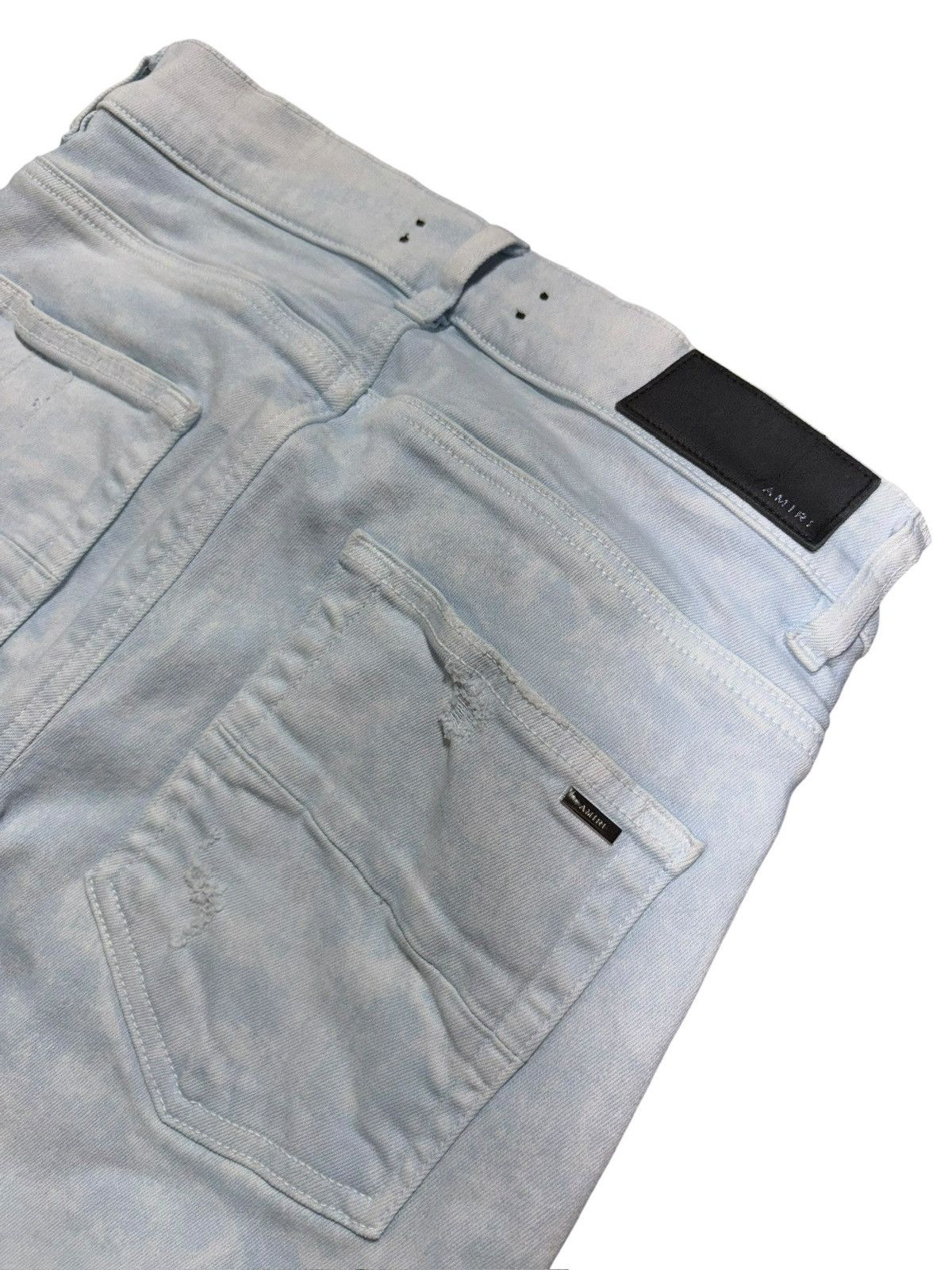 Amiri Amiri MX1 Acid Wash Light Blue Patch Jeans - Size 28 Size US 28 / EU 44 - 4 Thumbnail