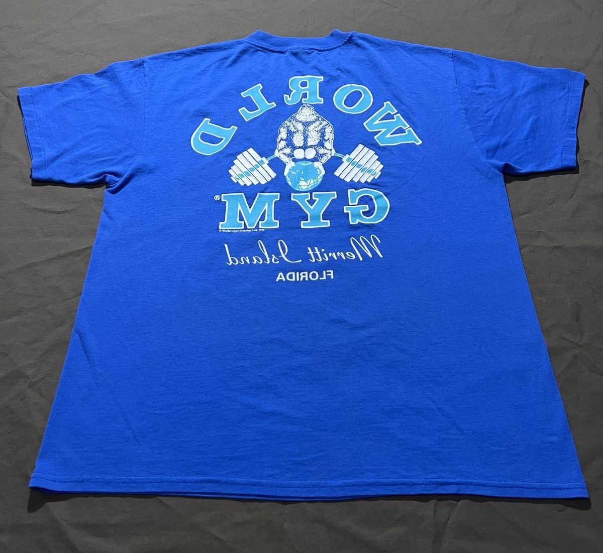 Vintage Vintage 90s 1996 WORLD GYM Promo Tee L BODYBUILDING Size US L / EU 52-54 / 3 - 5 Thumbnail