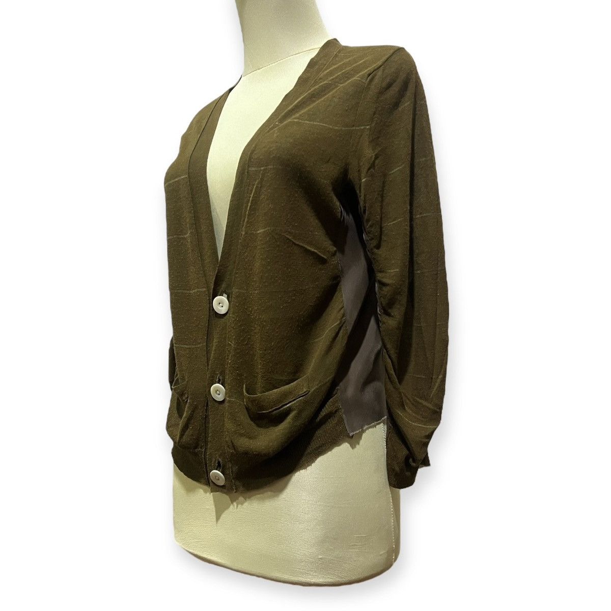 Sacai Sacai Olive Green Cardigan Size S / US 4 / IT 40 - 3 Thumbnail