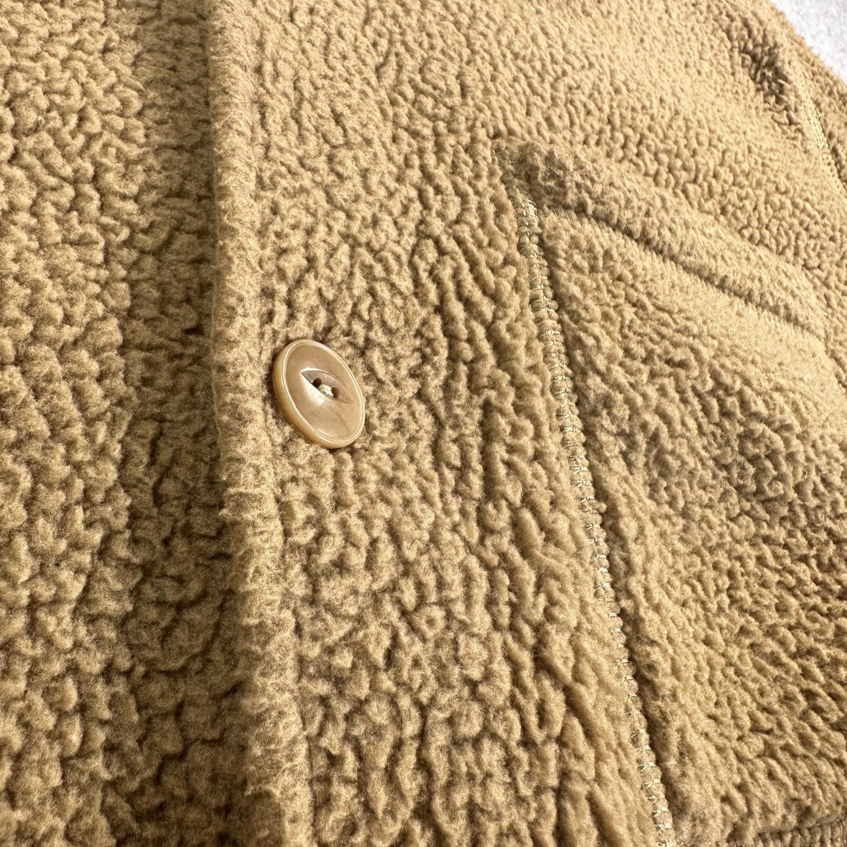 Madewell Madewell Fleece Jacket Womens Medium Beige Sherpa Cozy Button Front Shirt Coat Size M / US 6-8 / IT 42-44 - 3 Thumbnail