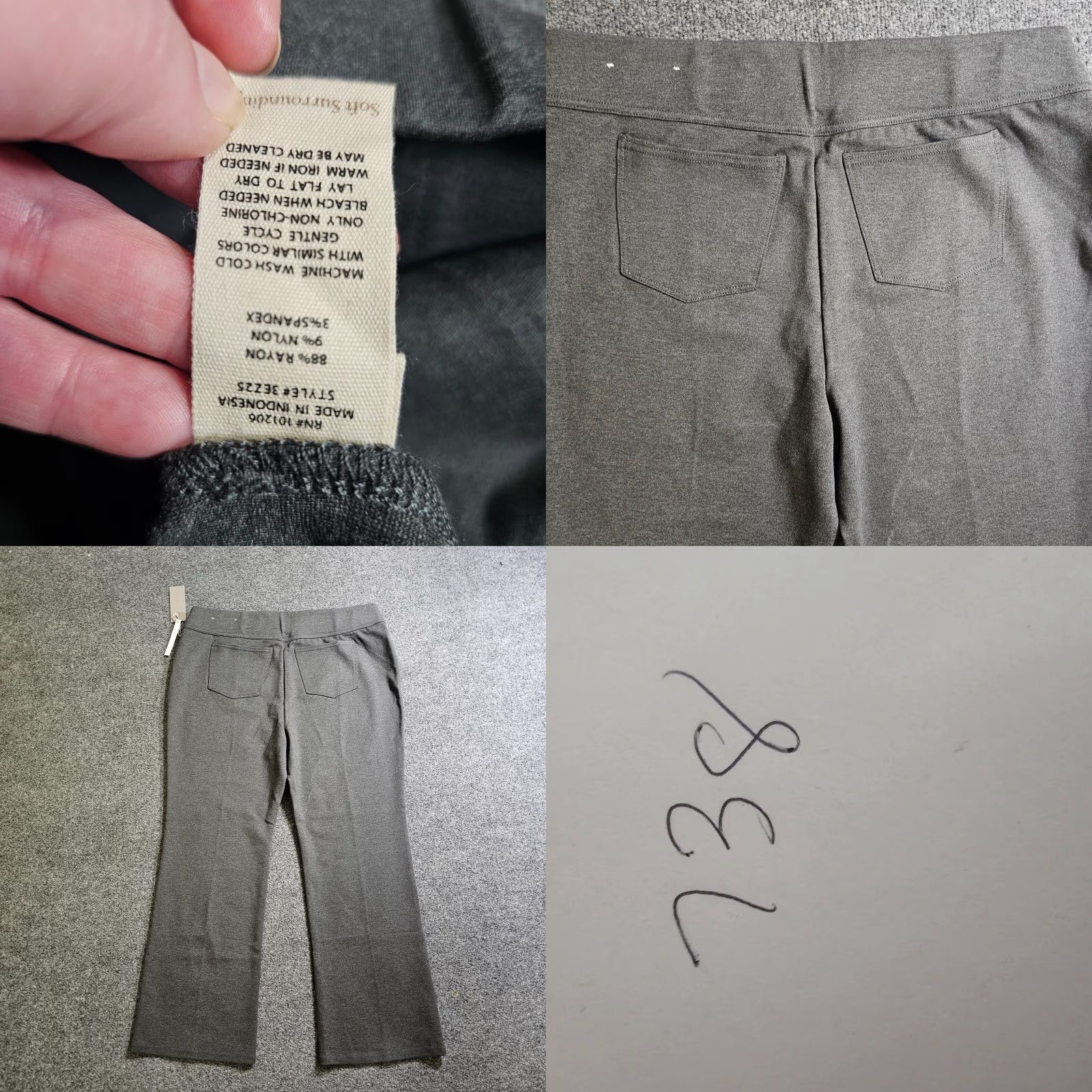 Soft Surroundings Soft Surroundings Pants Womens Gray XL Petite Ponte Knit Stretch Pull On Casual Size 40" / US 18 - 8 Thumbnail