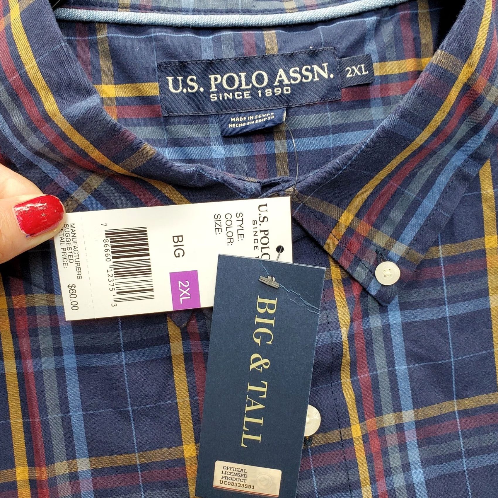 Vintage US Polo Assn. Button-Down Shirt Mens 2XL Multi Plaid Classic Fit Pony Logo Collar Shirt Size US XXL / EU 58 / 5 - 5 Thumbnail