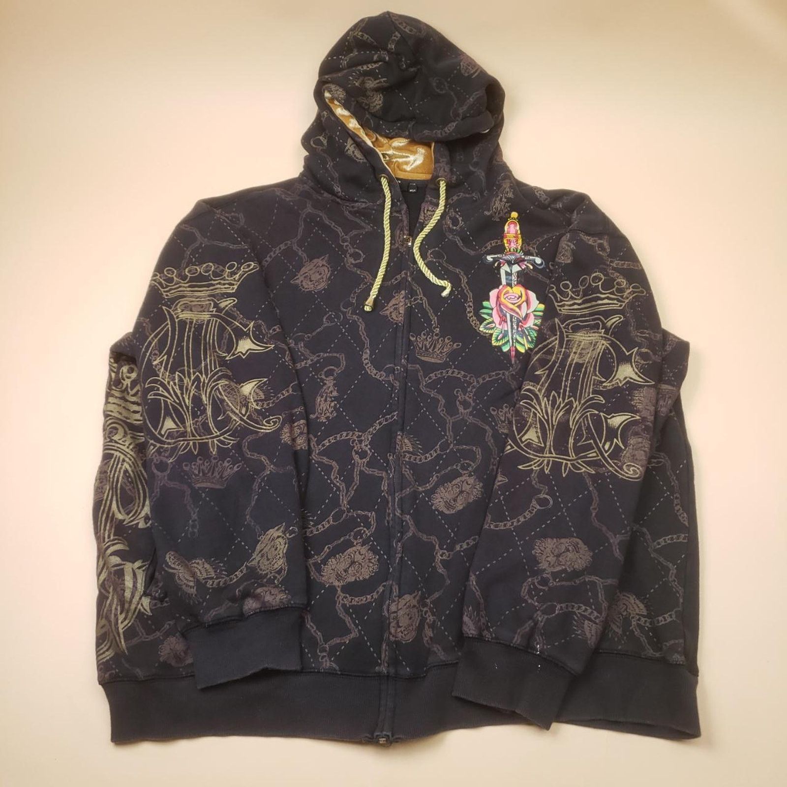Ed Hardy y2k Christian Audigier Los Angeles Ed Hardy AOP ZipUp Hoodie Size US XXL / EU 58 / 5 - 1 Thumbnail