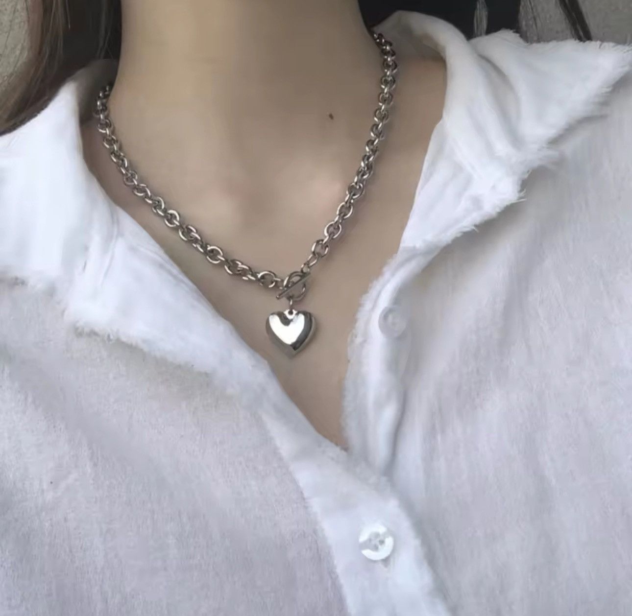Jewelry × Vintage Heart Vintage Necklace chain pendent Size ONE SIZE - 2 Thumbnail