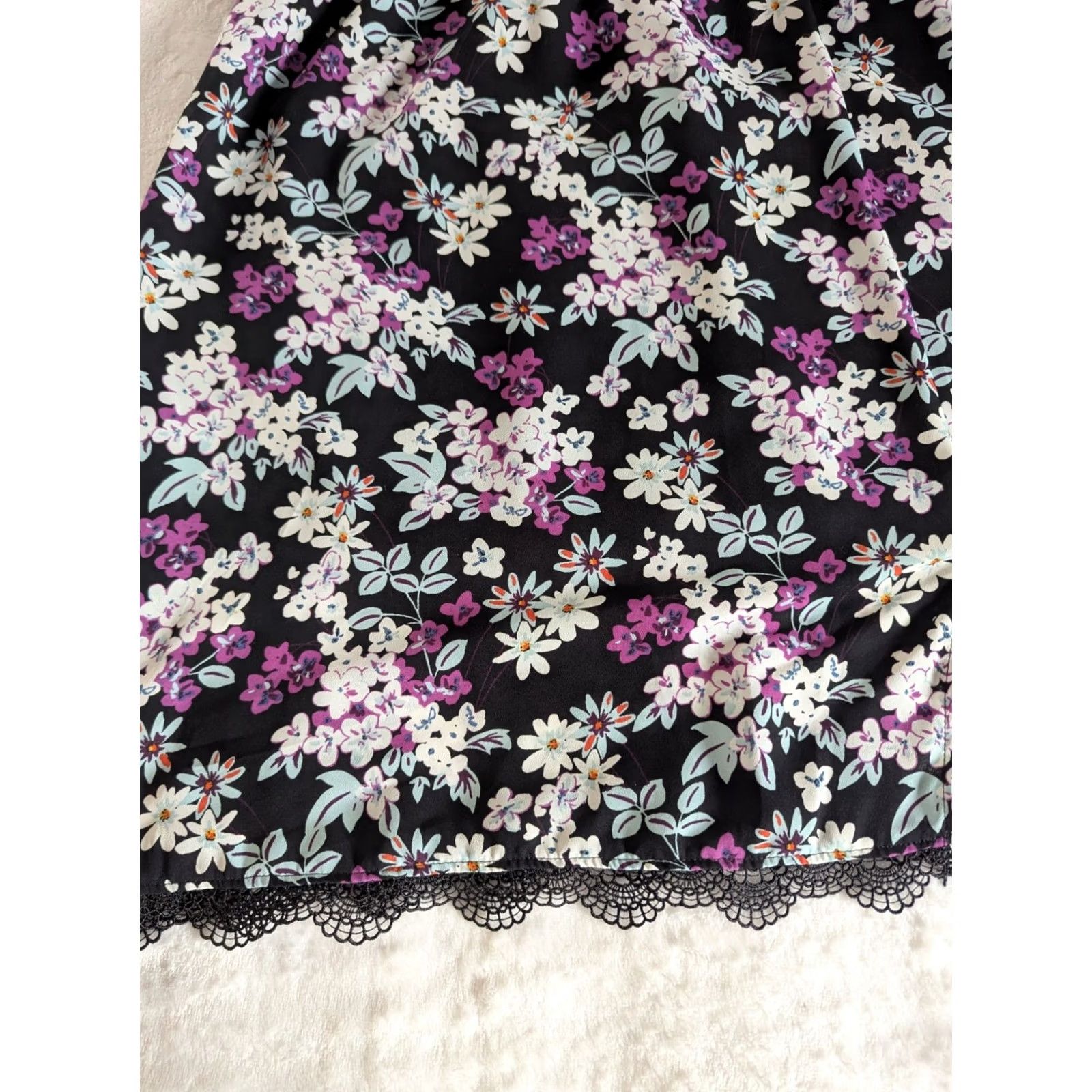Express Express Black Floral Lace Yoke Sleeveless Mini Dress M Women XS-Size? Wait Size M / US 6-8 / IT 42-44 - 2 Thumbnail