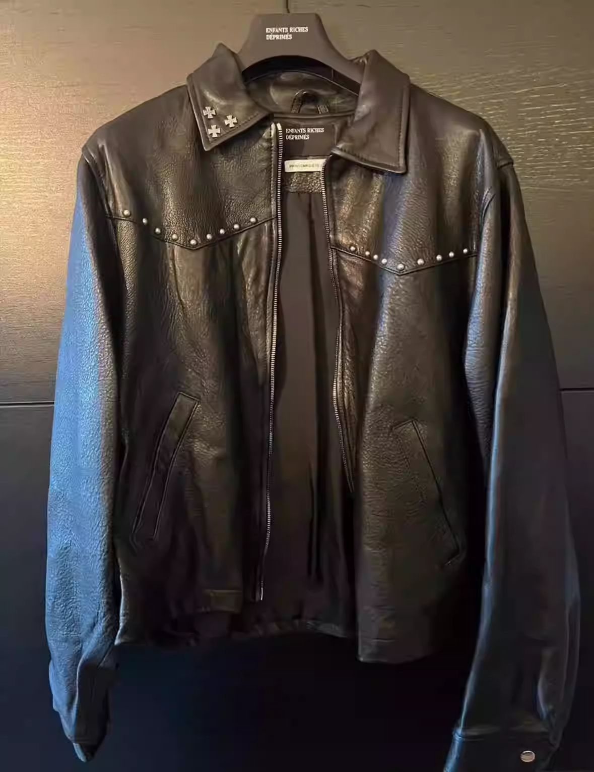 Pre-owned Enfants Riches Deprimes Enfants Richea Deprimes Erd Ss23 Western Leather Jacket In Black
