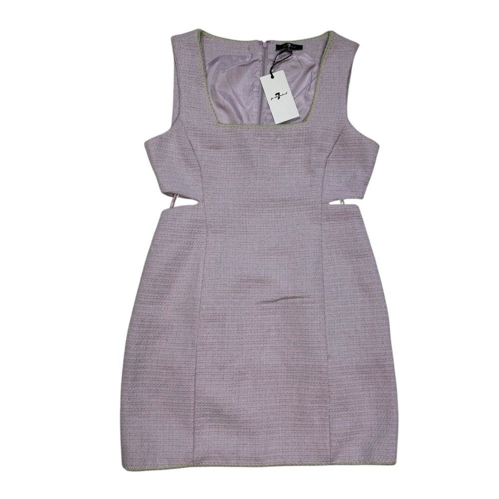 7 For All Mankind NWT New 7 For All Mankind Lilac Tweed Cut-Out Mini Dress Si Size M / US 6-8 / IT 42-44 - 5 Thumbnail