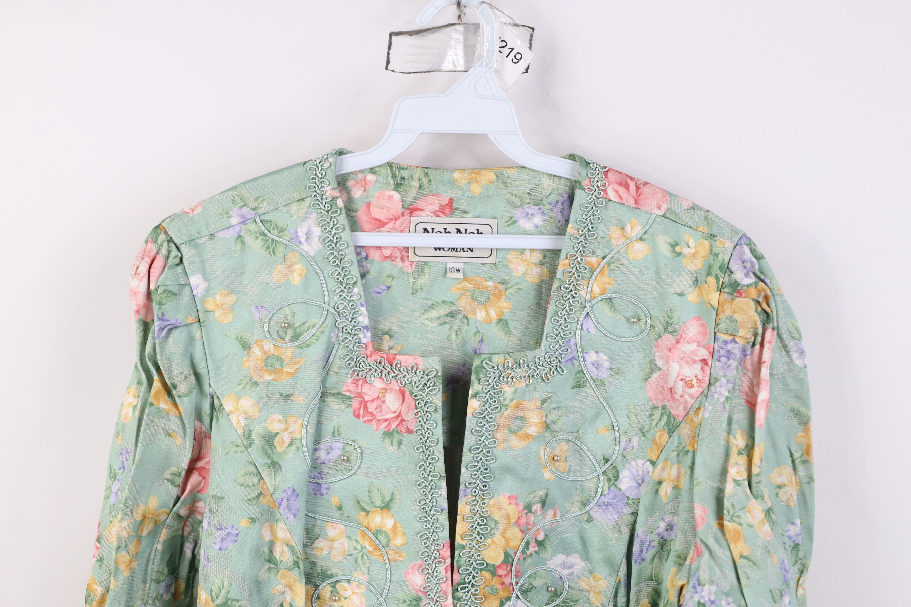 Vintage Vintage 90s Streetwear Floral Evening Blazer Jacket USA Size XXL / US 16-18 / IT 52-54 - 2 Thumbnail