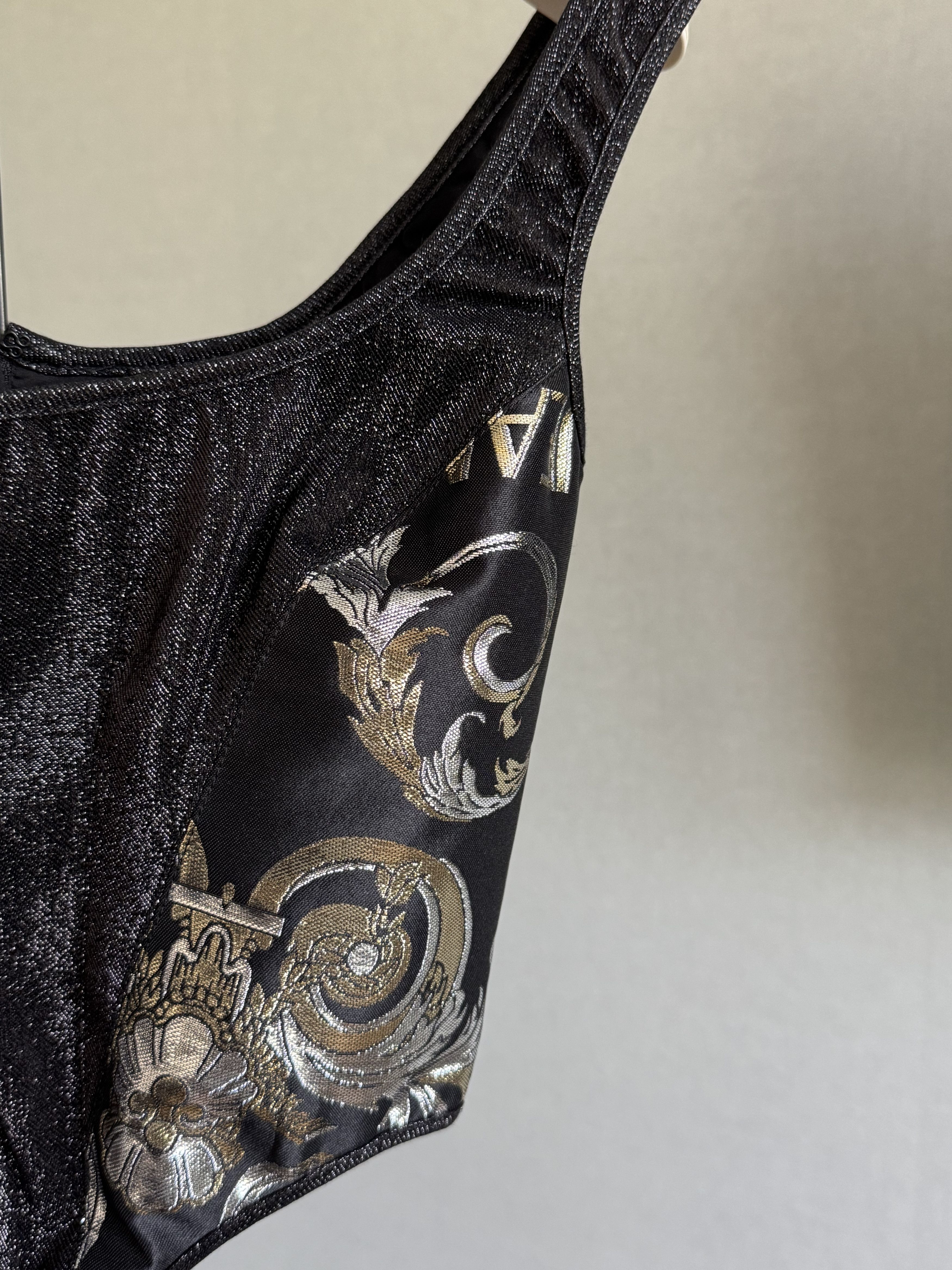 Versace Jeans Couture versace jeans metallic denim top w/ brocade Size XS / US 0-2 / IT 36-38 - 3 Thumbnail