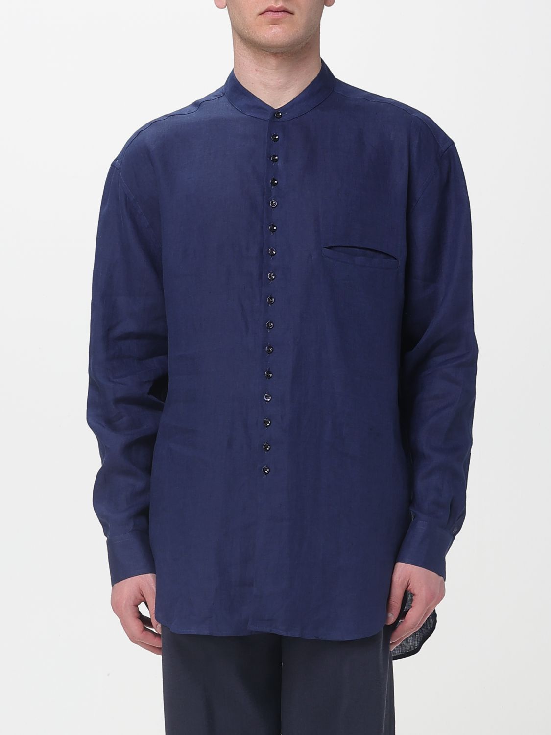 Giorgio Armani Giorgio Armani Shirt Men Blue Size US S / EU 44-46 / 1 - 1 Thumbnail