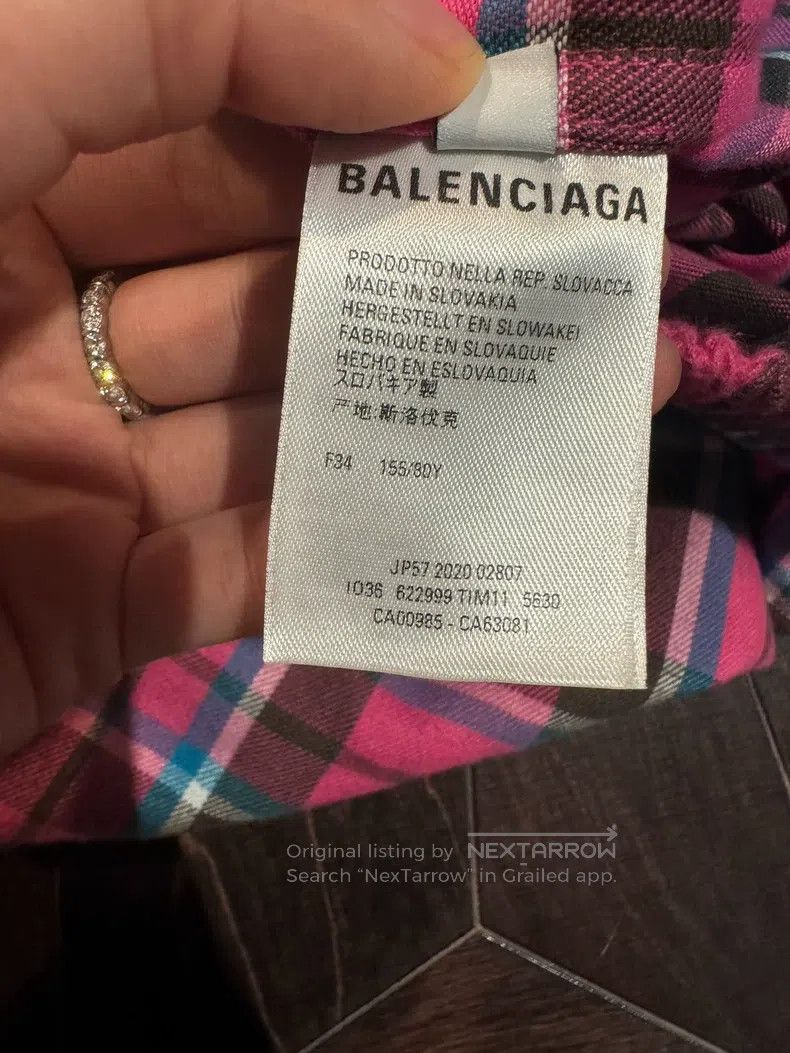 Balenciaga Balenciaga Pink-Brown Plaid Jacket, Size 34 Size XXS / US 00 / IT 34 - 6 Thumbnail
