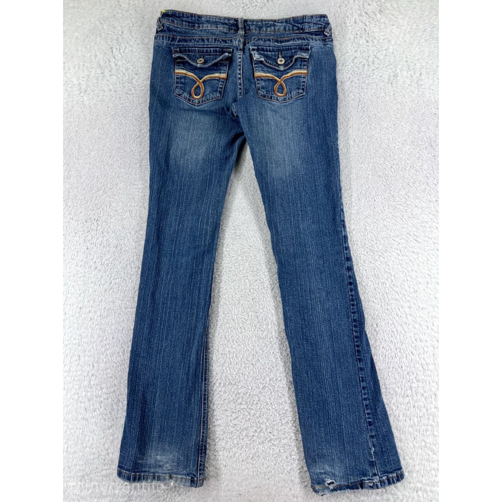 Vintage Rue21 Jeans Womens 5 Blue Denim Bootcut Cotton Blend Stretch Embroidered Size 27" / US 4 / IT 40 - 2 Thumbnail