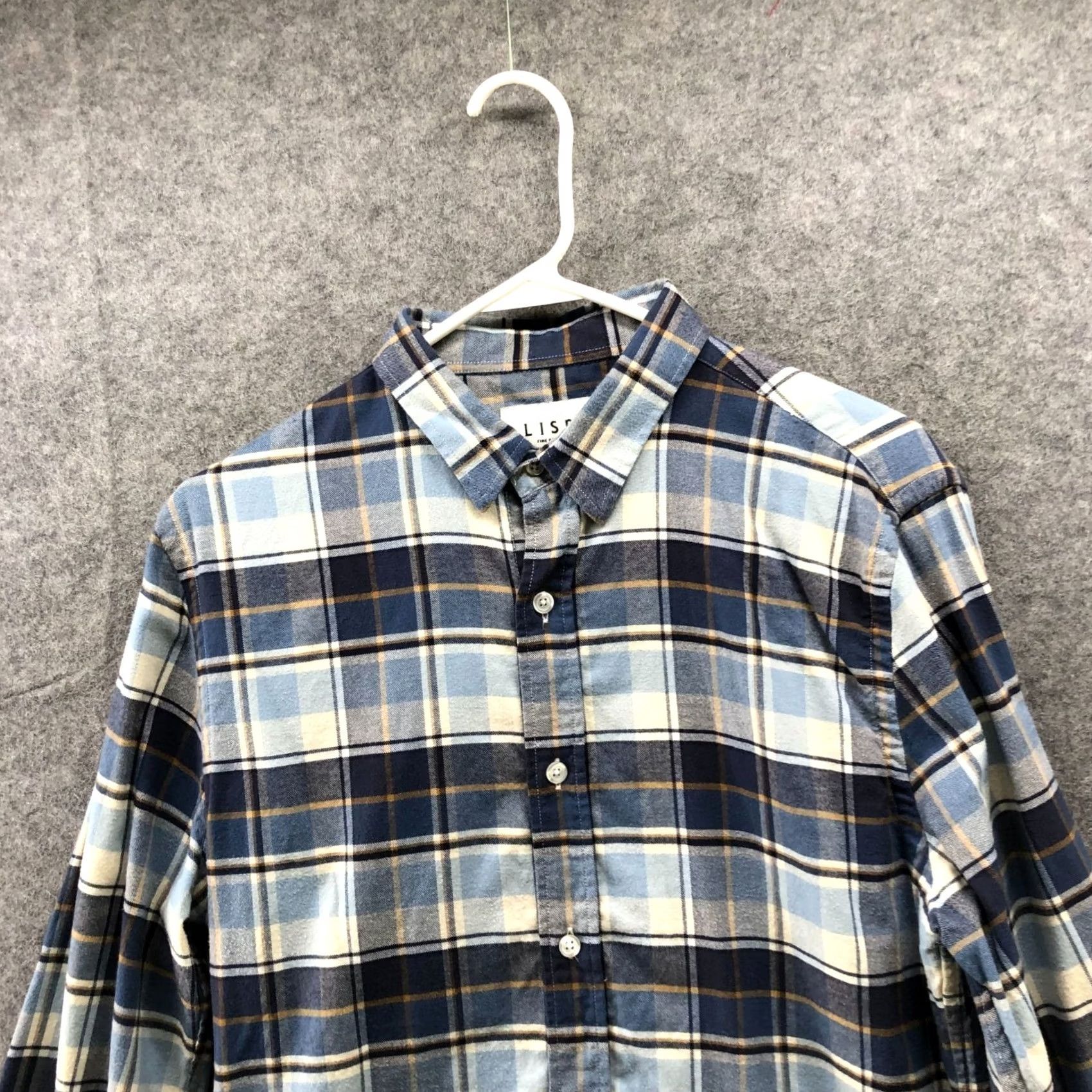 Portuguese Flannel Lisboa Shirt Mens S Blue Plaid Organic Cotton Portuguese Flannel Button-Up Shirt Regular Fit Size US S / EU 44-46 / 1 - 3 Thumbnail