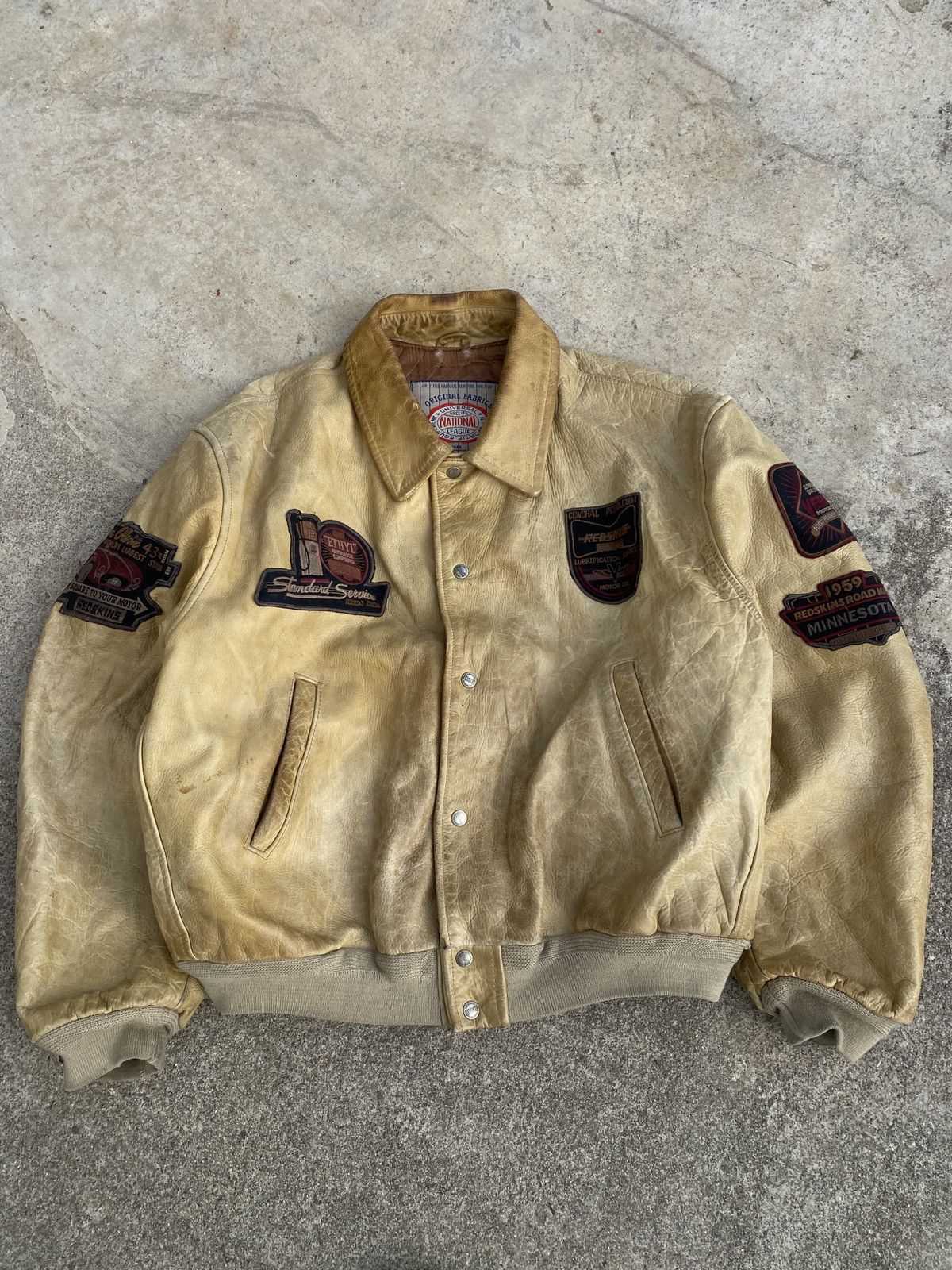 Avirex Vintage Redskins Leather Jacket Size US XXL / EU 58 / 5 - 1 Thumbnail
