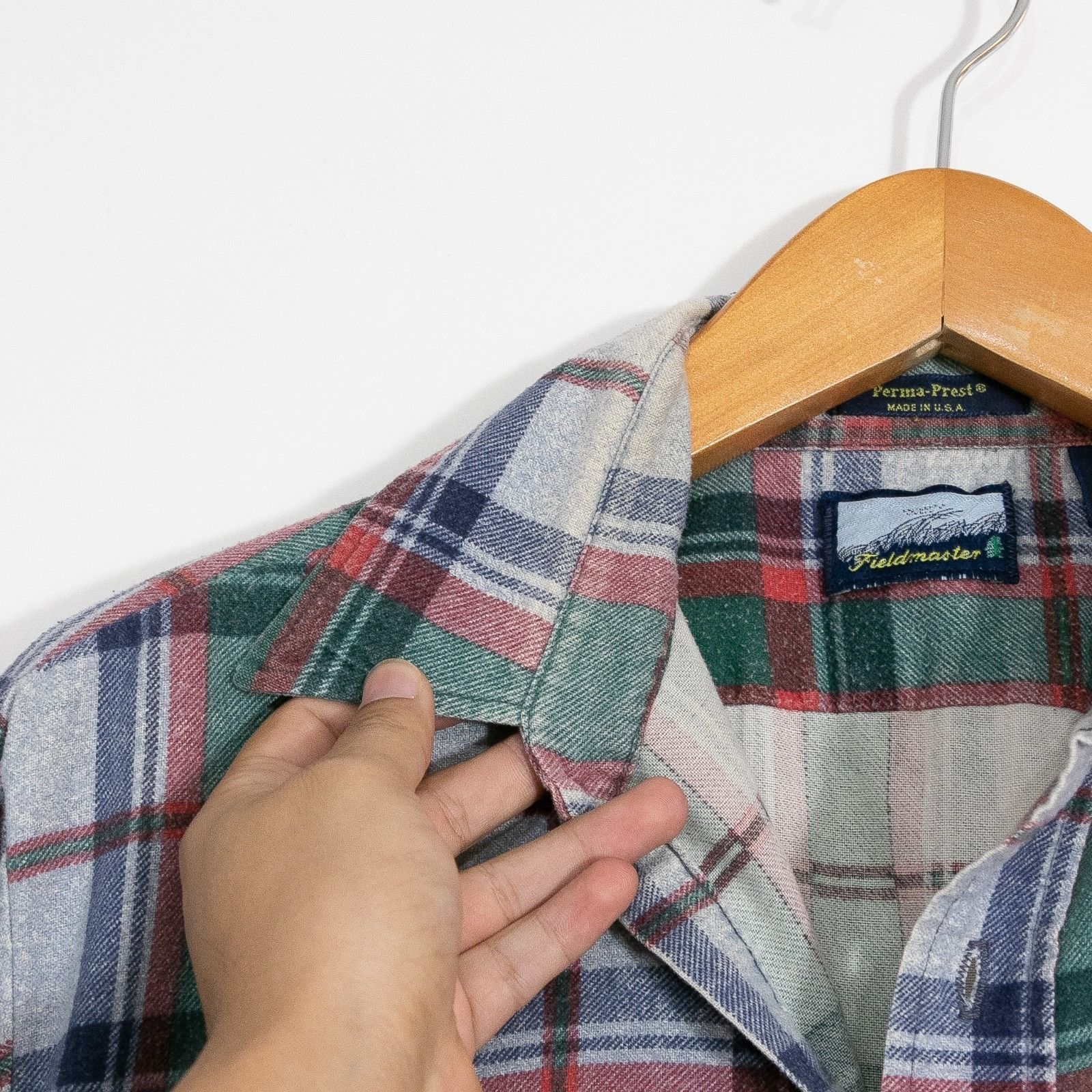 Vintage Vintage 90s Fieldmaster Plaid Flannel Button Up Shirt Large Size US L / EU 52-54 / 3 - 3 Thumbnail