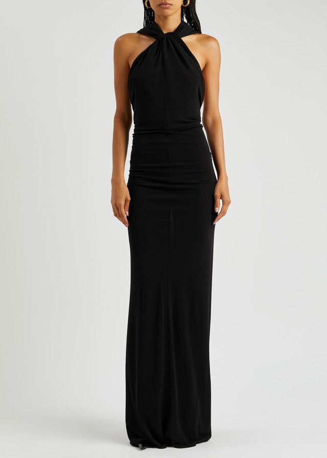 Saint Laurent Paris o1y0126 Maxi Dress in Black Size M / US 6-8 / IT 42-44 - 2 Thumbnail