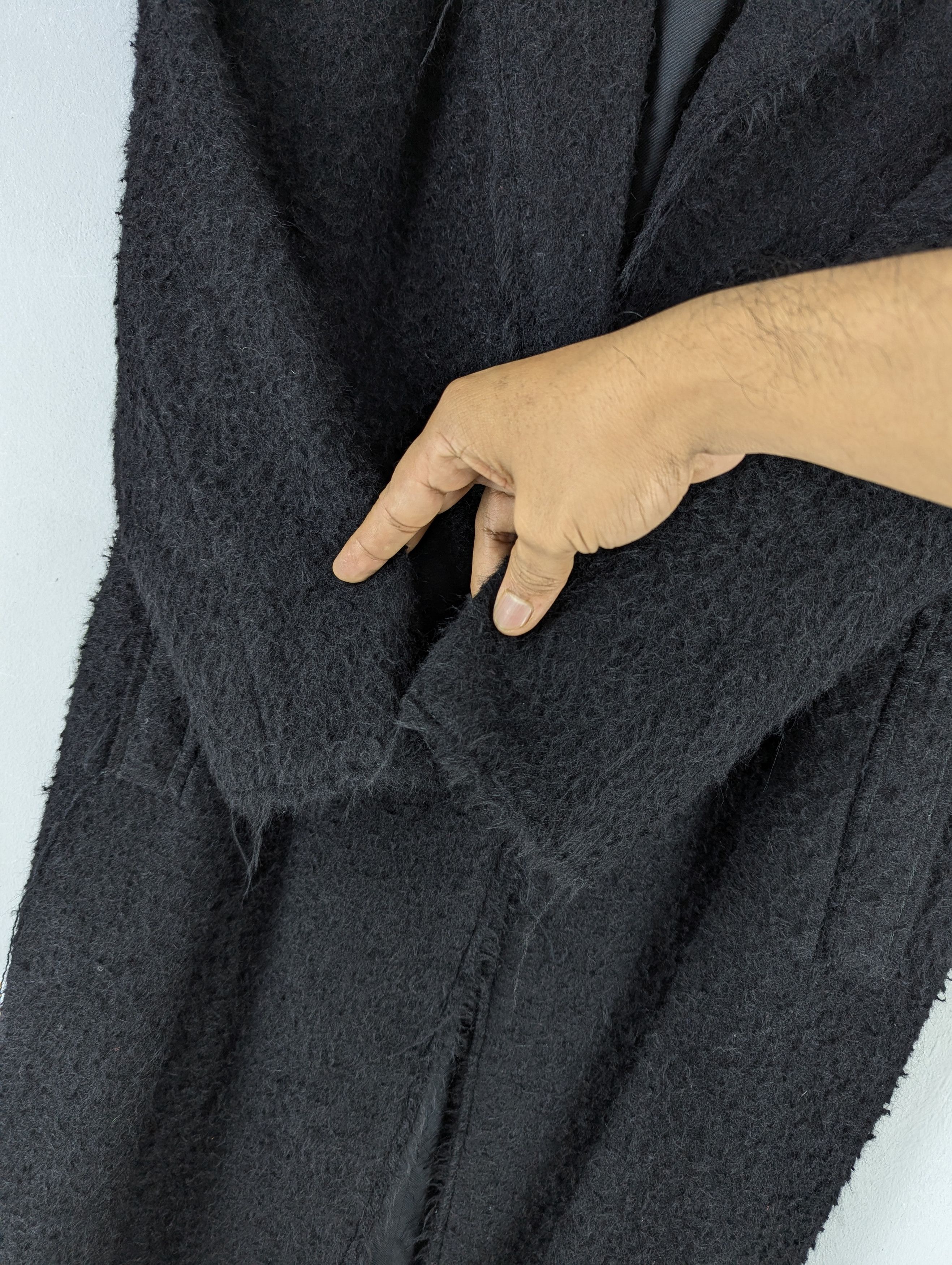 Helmut Lang Helmut Lang 'Shaggy' Long Coat-Black Size S Size US S / EU 44-46 / 1 - 7 Thumbnail