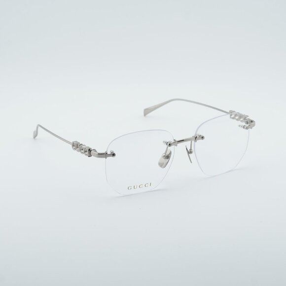 Gucci Gucci GG1806O 004 Eyeglasses Silver 54mm Square Frame Size ONE SIZE - 4 Thumbnail