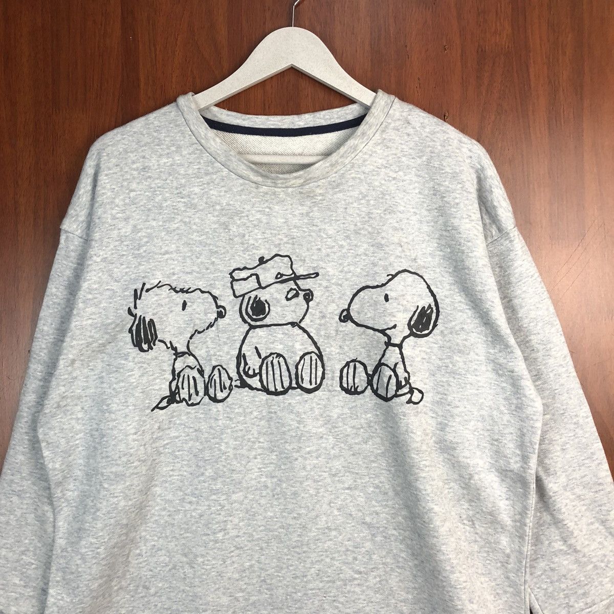 GU × Vintage GU Snoopy vintage Grey Sweatshirt #7558 Size US XL / EU 56 / 4 - 2 Thumbnail