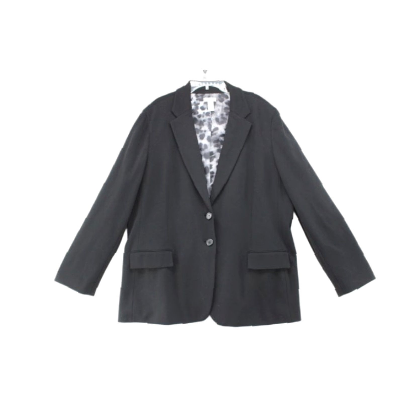 Vintage Chico's Black Blazer Womens XL 16 Gray Animal Print Lining Surgeon Cuffs size 3 Size XL / US 12-14 / IT 48-50 - 1 Thumbnail
