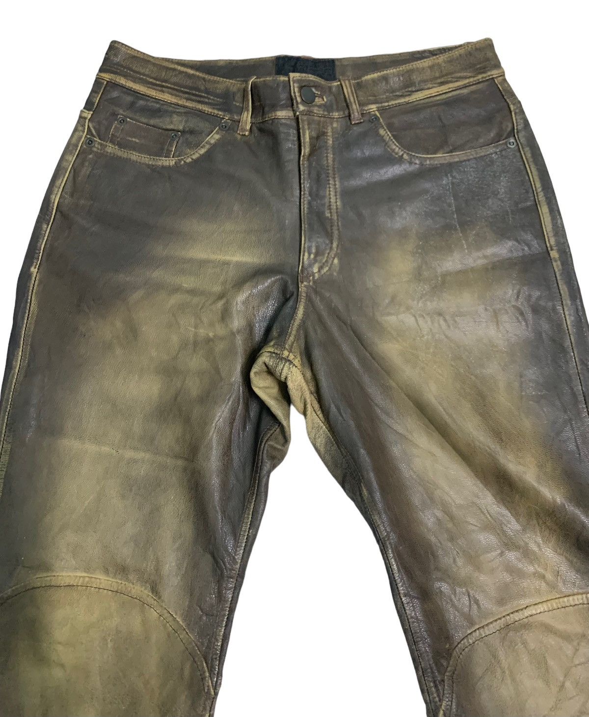 Japanese Brand 🔥Distressed Leather Cumtom Culture Biker Pants Size US 32 / EU 48 - 9 Thumbnail