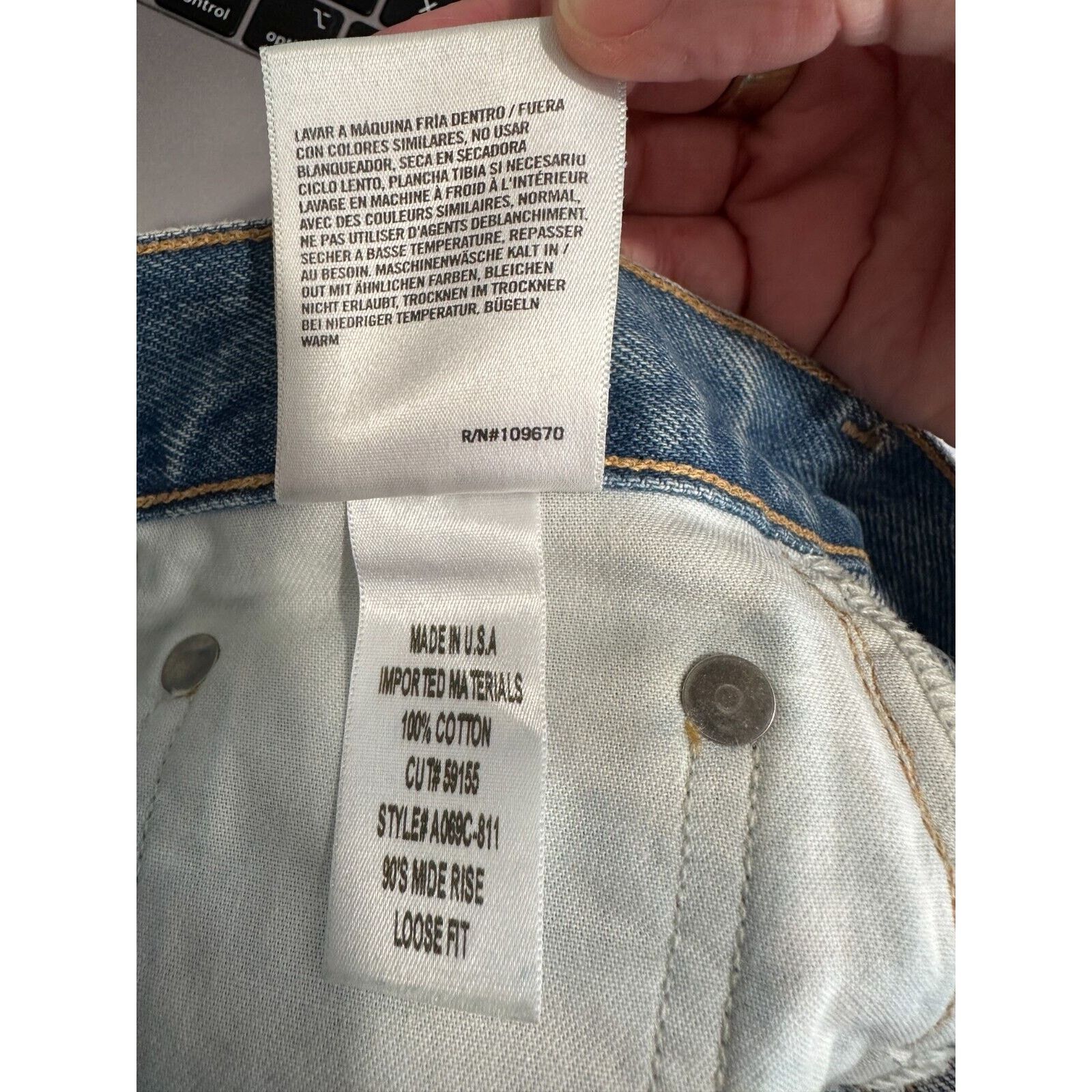 Agolde Agolde Medium Wash Mid Rise Button Fly Straight Jeans 24 Size 24" / US 00 / IT 34 - 5 Thumbnail